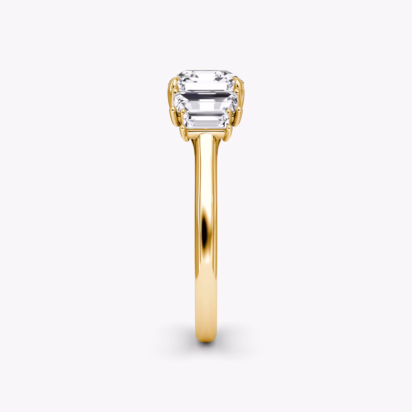 The Five Stone Heirloom | Asscher | 18k | Yellow Gold | bandAccent: Plain | diamondOrientation: vertical | caratWeight: other