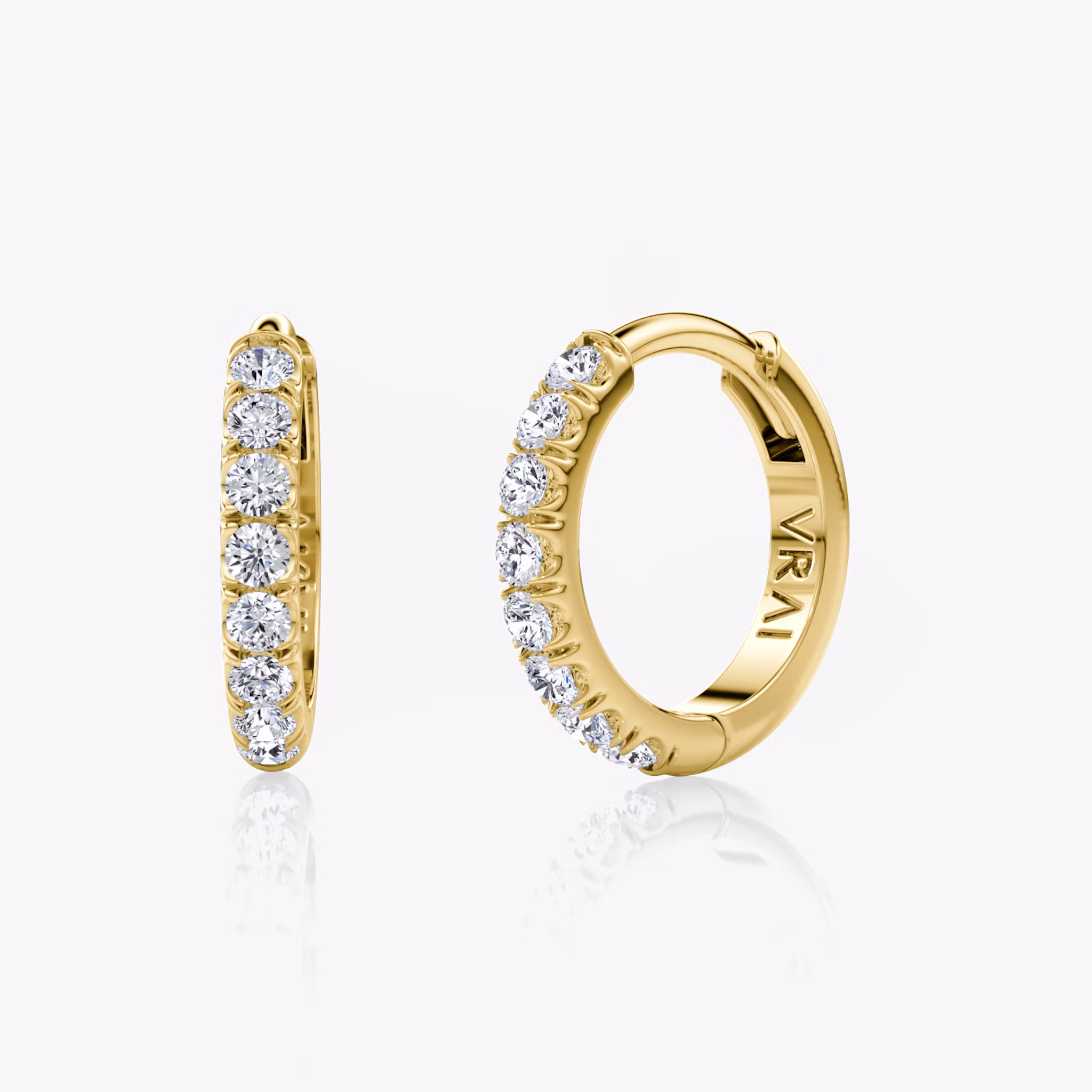 Pavé Hoops Round Brilliant | Yellow Gold