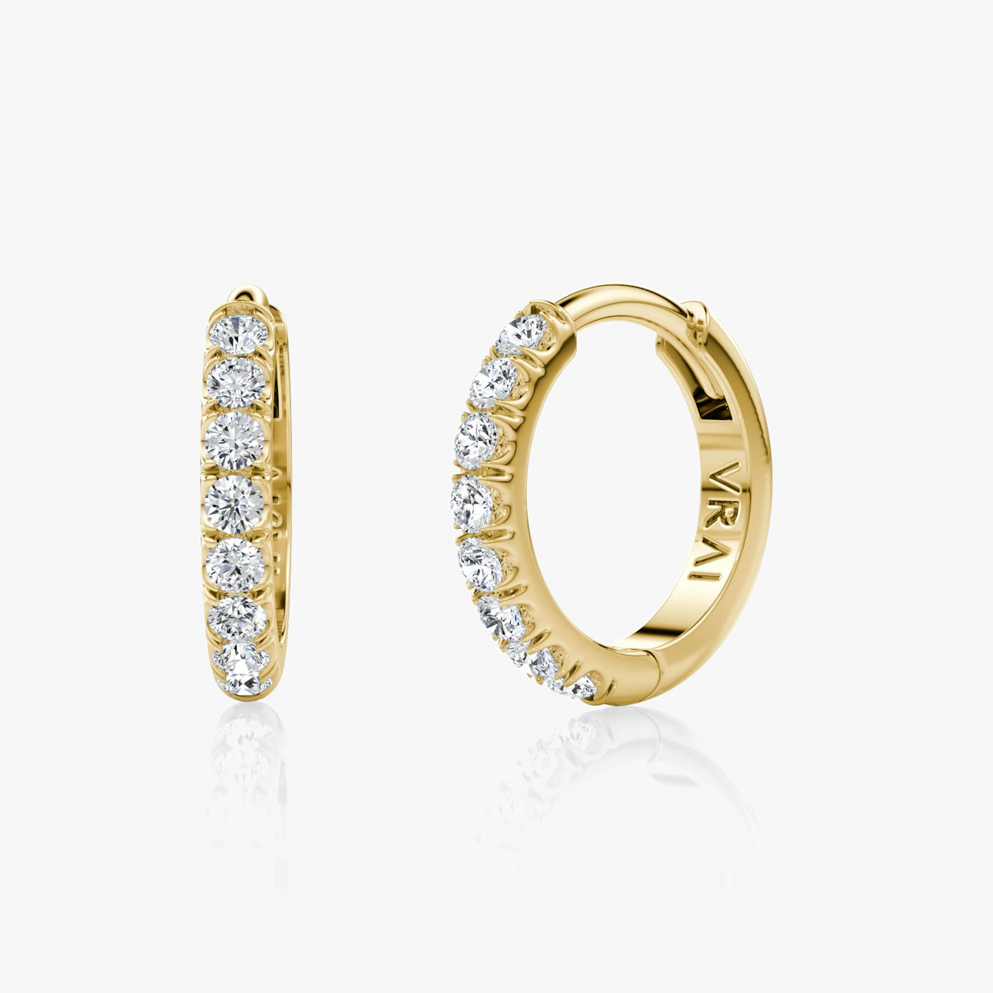 Pavé Creole | Rund | 14k | Gelbgold | earringSize: 10mm