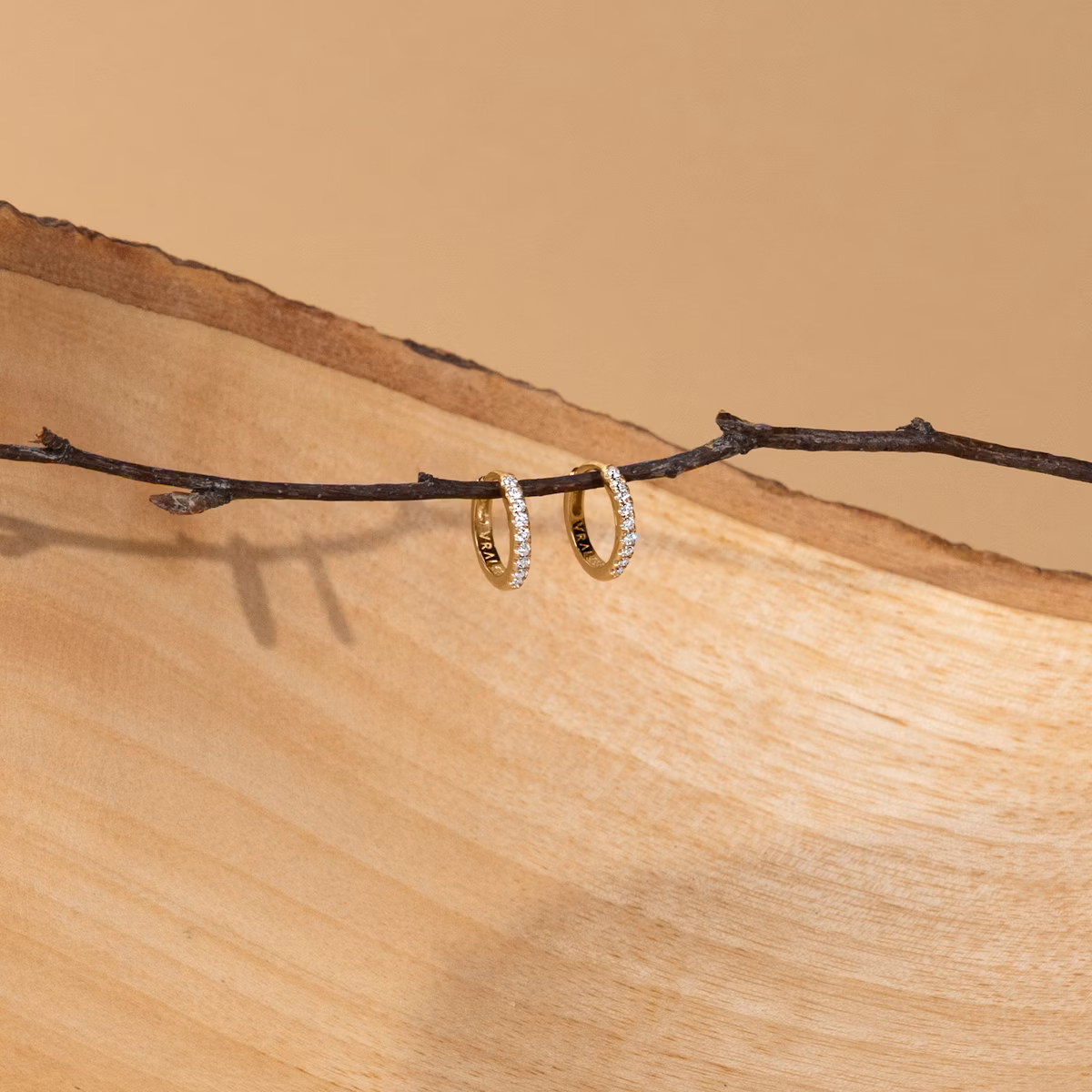 Pavé Creole | Rund | 14k | Gelbgold | earringSize: 12mm