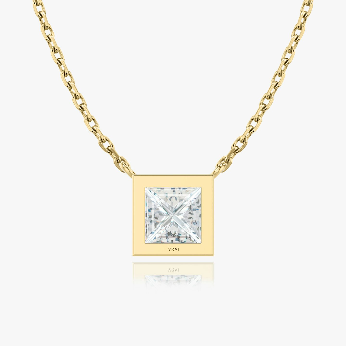 Collar Bezel Solitario | Princesa | 14k | Oro amarillo | caratWeight: other