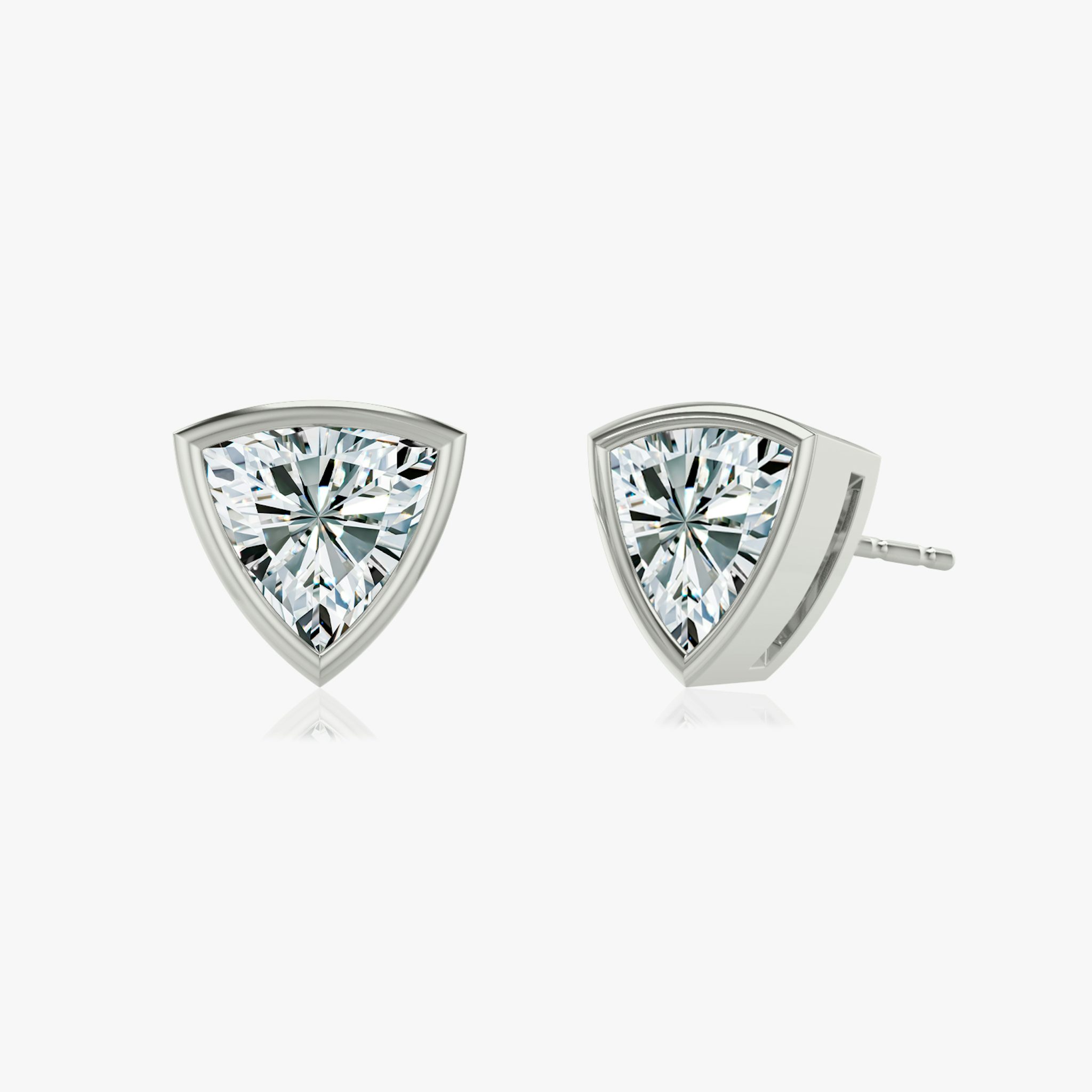 Bezel Solitaire Stud | Trillion | 14k | White Gold | caratWeight: 1.0ct