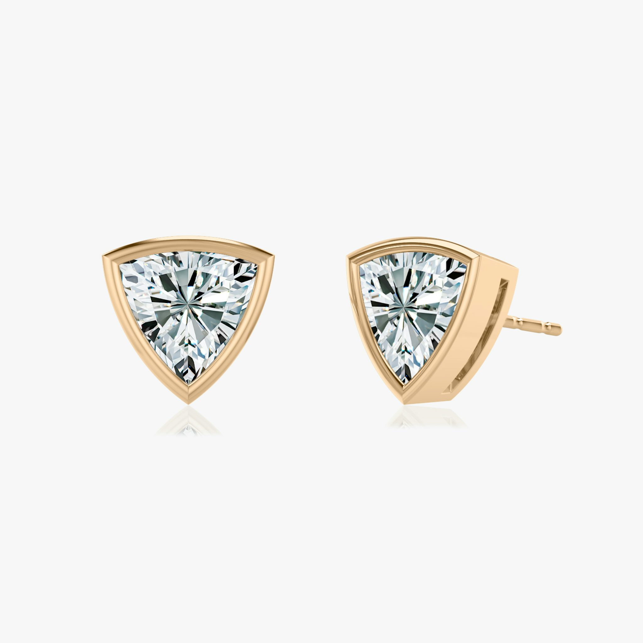 Bezel Solitaire Stud | Trillion | 14k | Rose Gold | caratWeight: 1.0ct