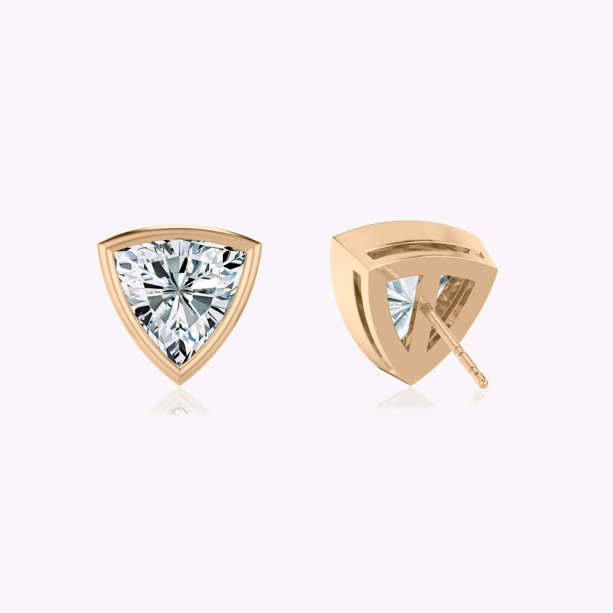 Bezel Solitaire Stud | Trillion | 14k | Rose Gold | caratWeight: 1.0ct