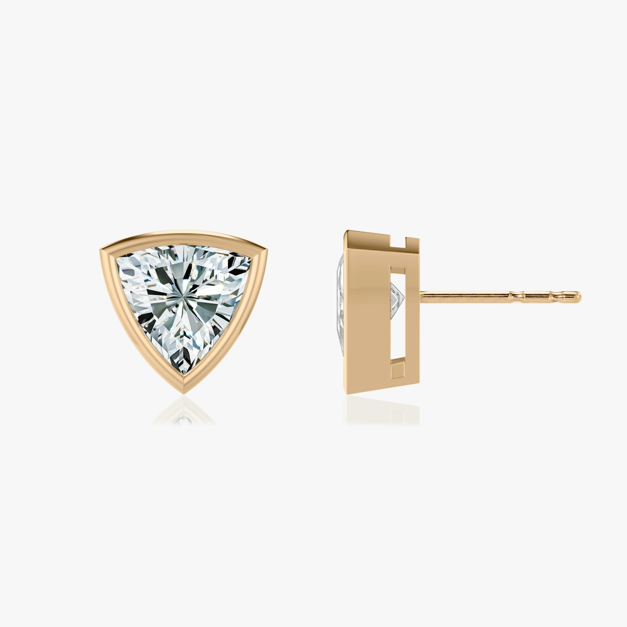 Bezel Solitaire Stud | Trillion | 14k | Rose Gold | caratWeight: 1.0ct