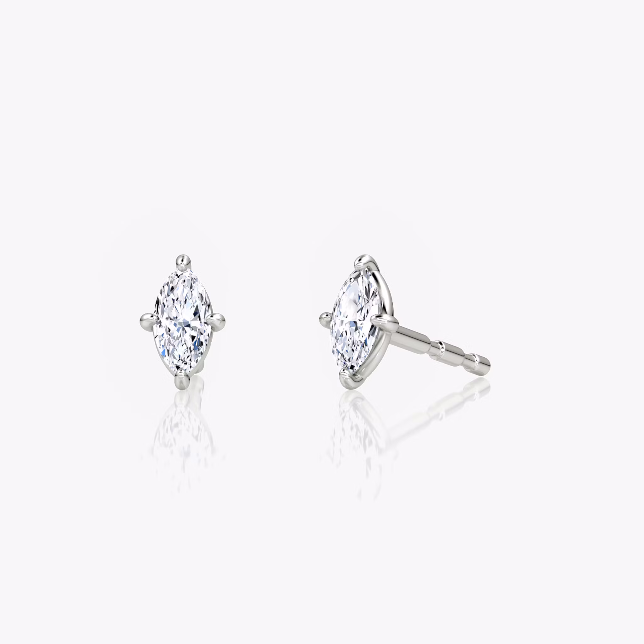 Petite Solitaire Stud Marquise | White Gold