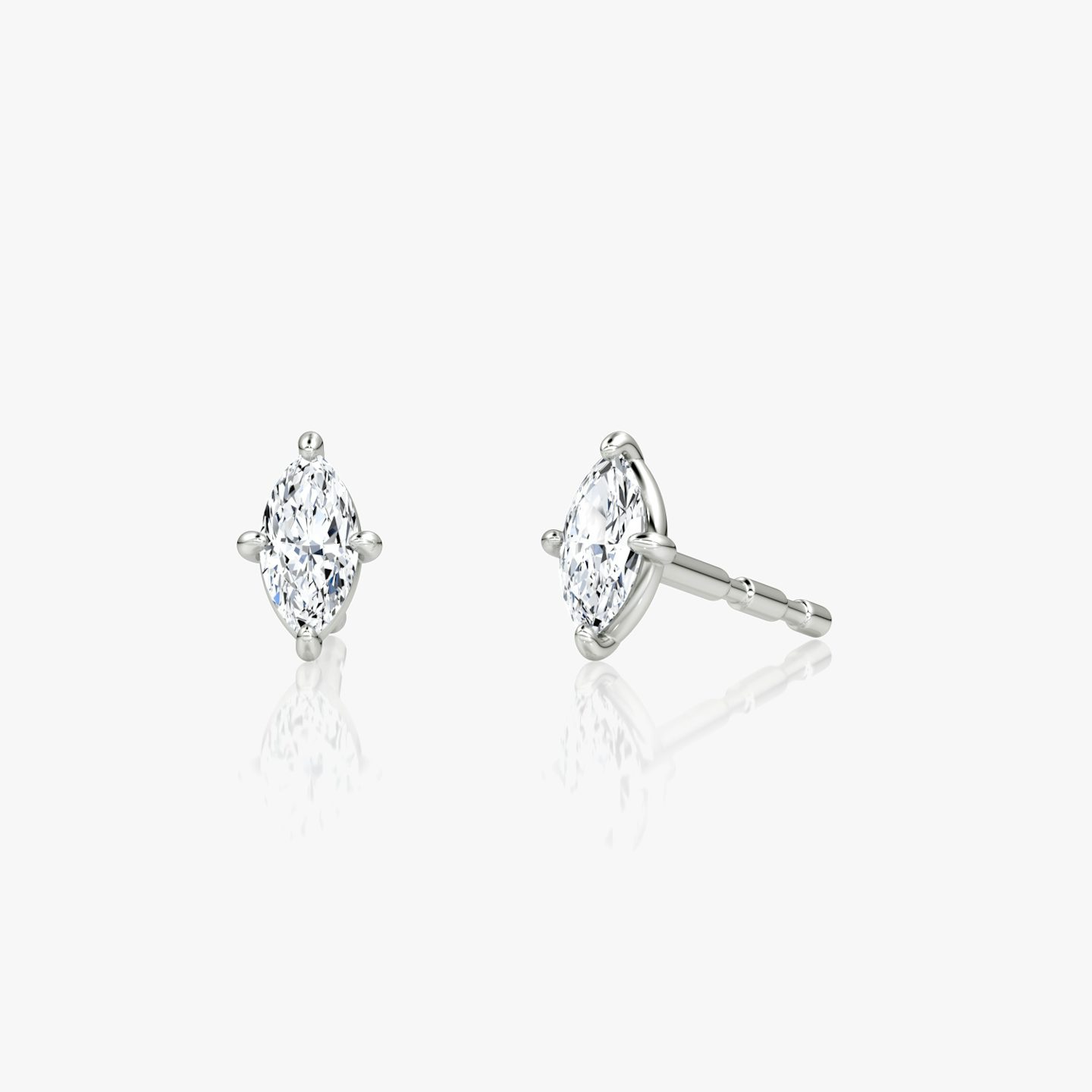 Petite Solitaire Stud | Marquise | 14k | White Gold