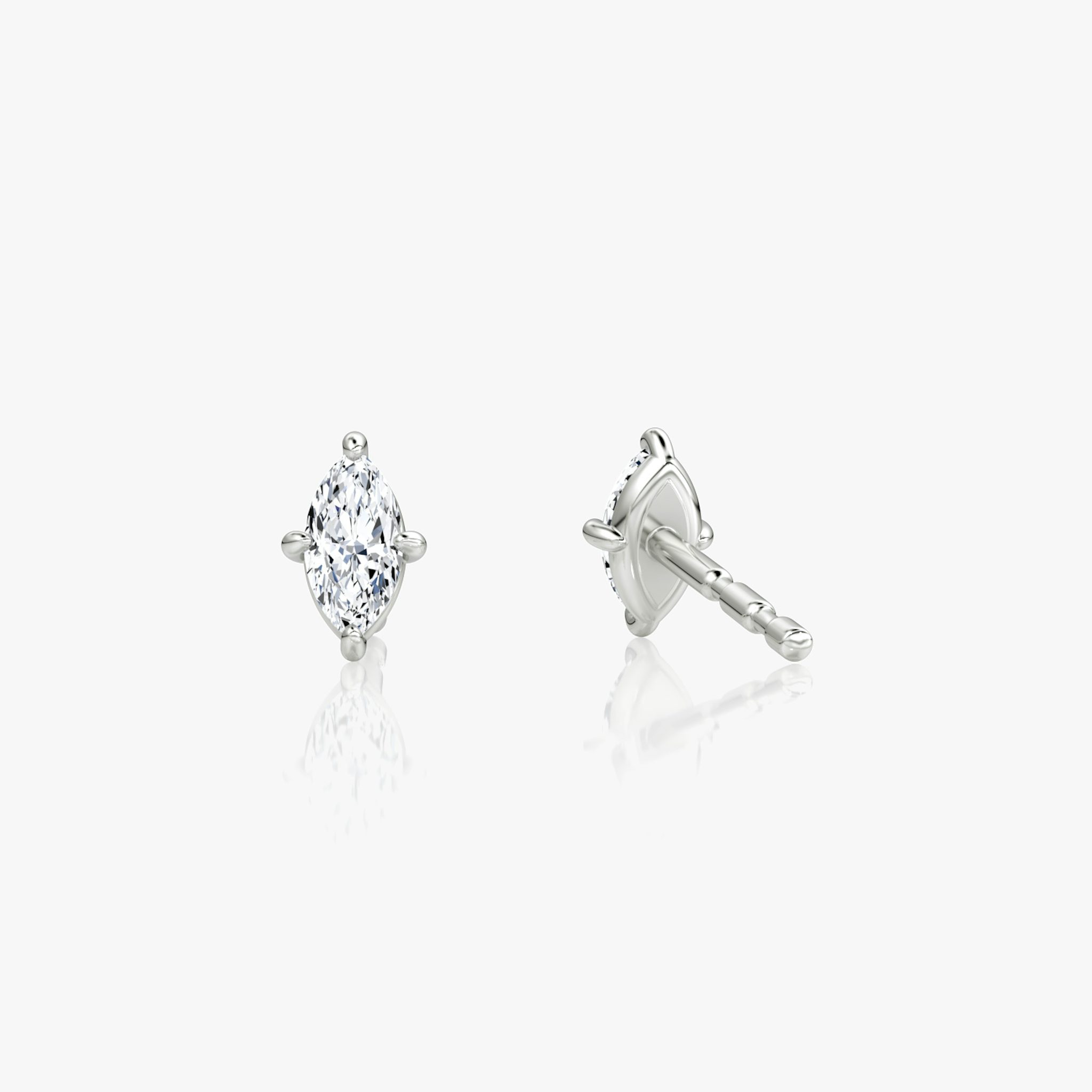 Petite Solitaire Stud | Marquise | 14k | White Gold