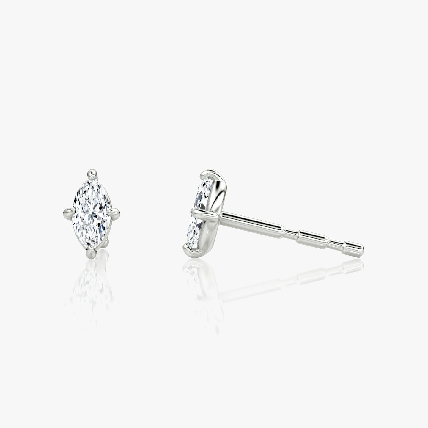 Petite Solitaire Stud | Marquise | 14k | White Gold