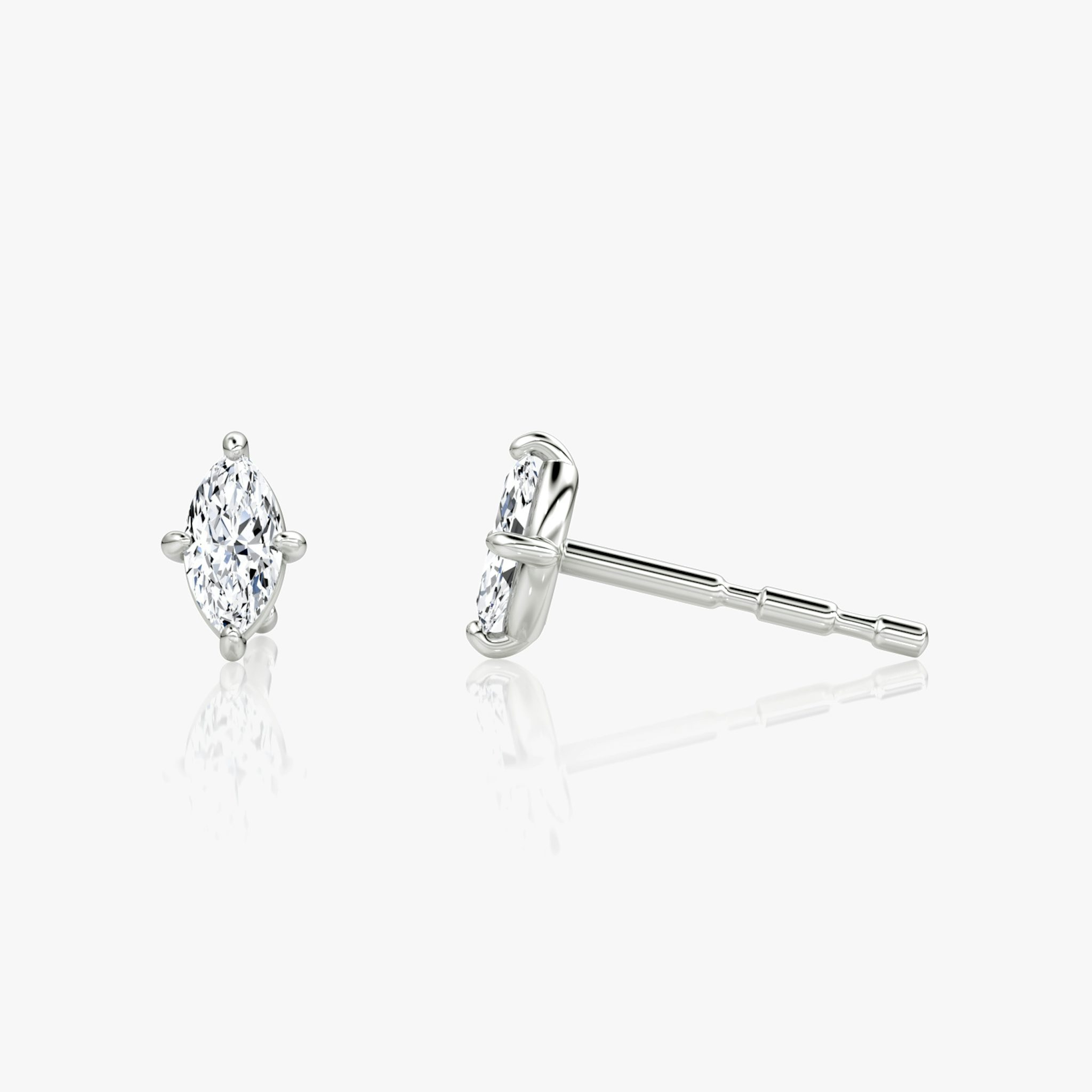 Petite Solitaire Stud | Marquise | 14k | White Gold