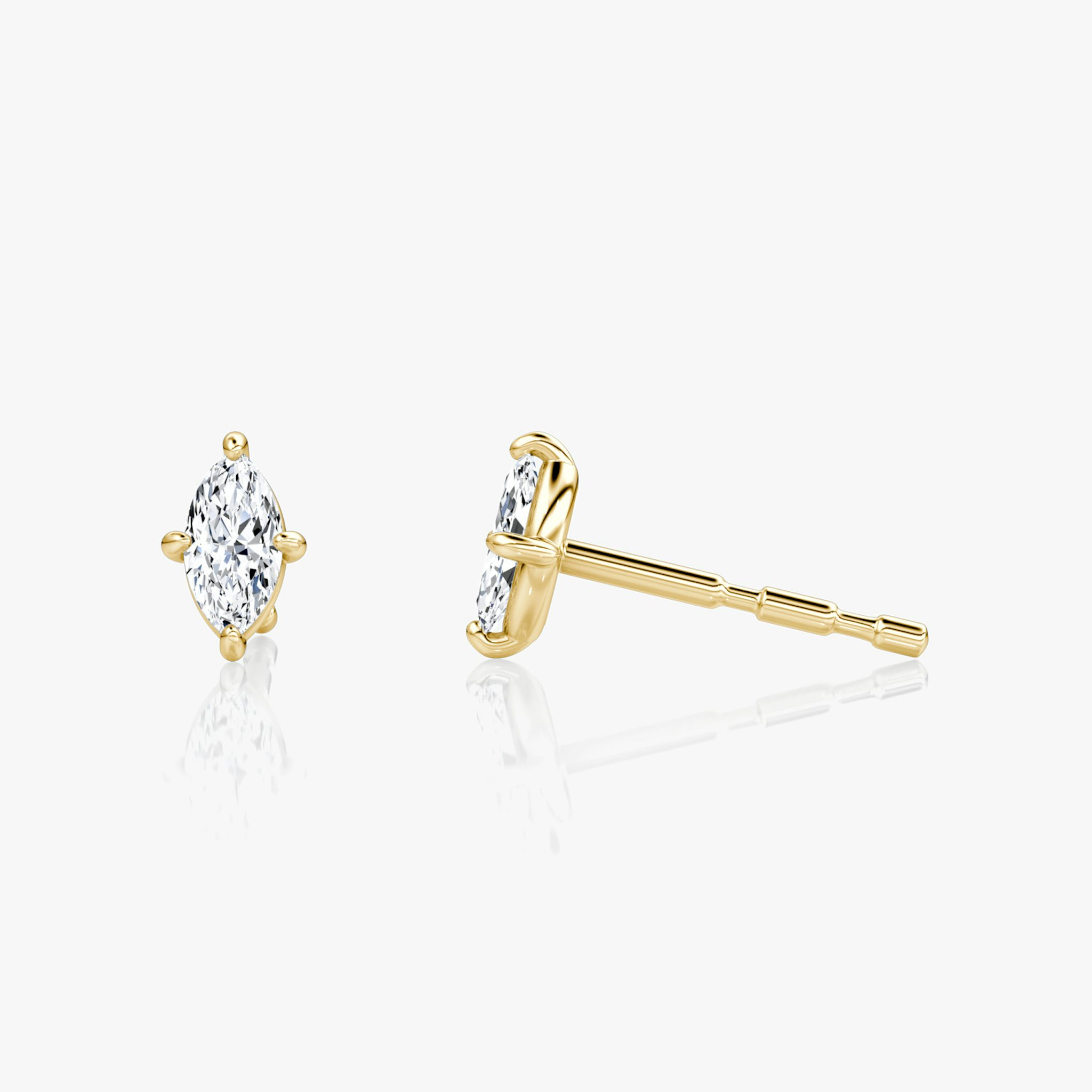 Petite Solitaire Stud | Marquise | 14k | Yellow Gold