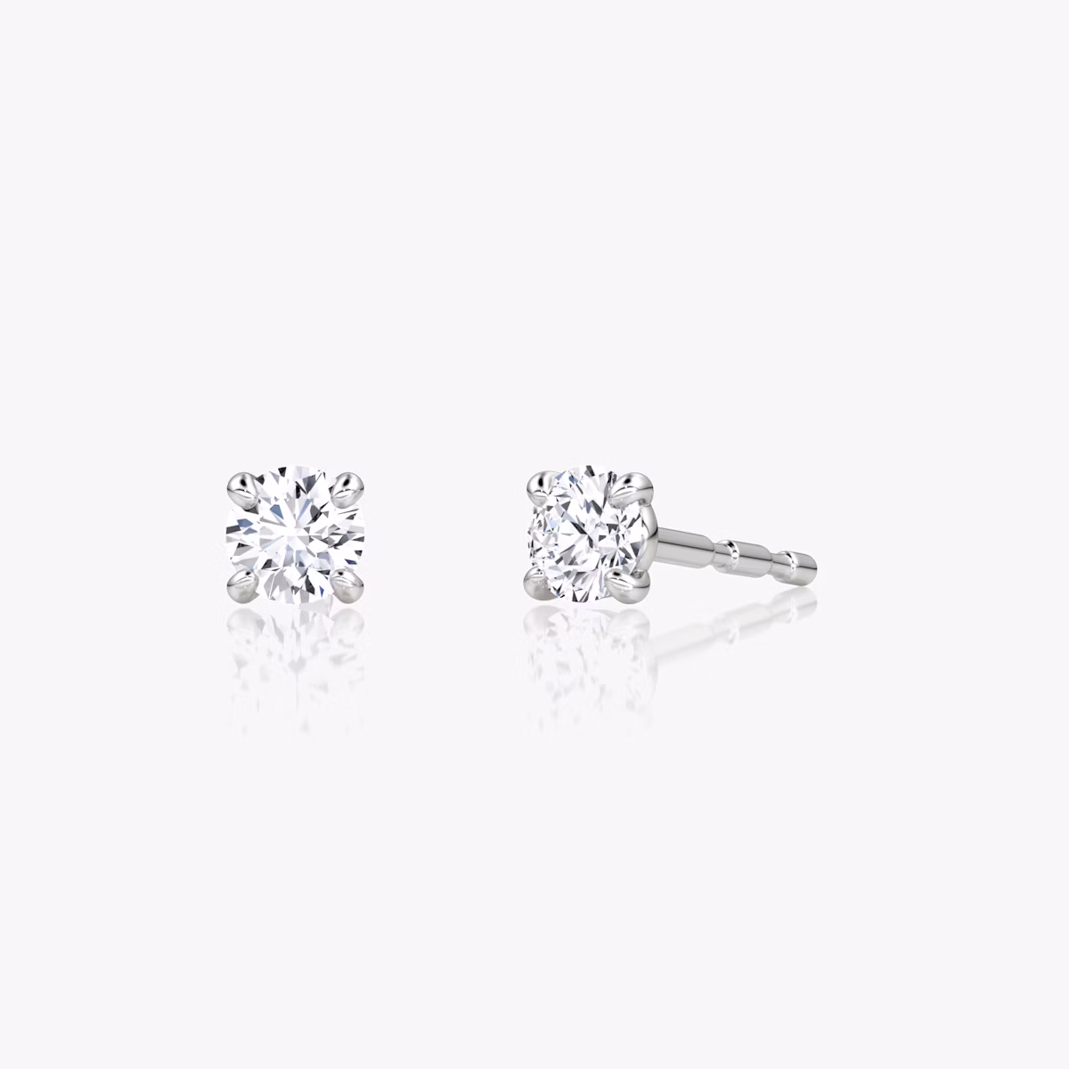 Petite Solitaire Stud | Round Brilliant | Sterling Silver