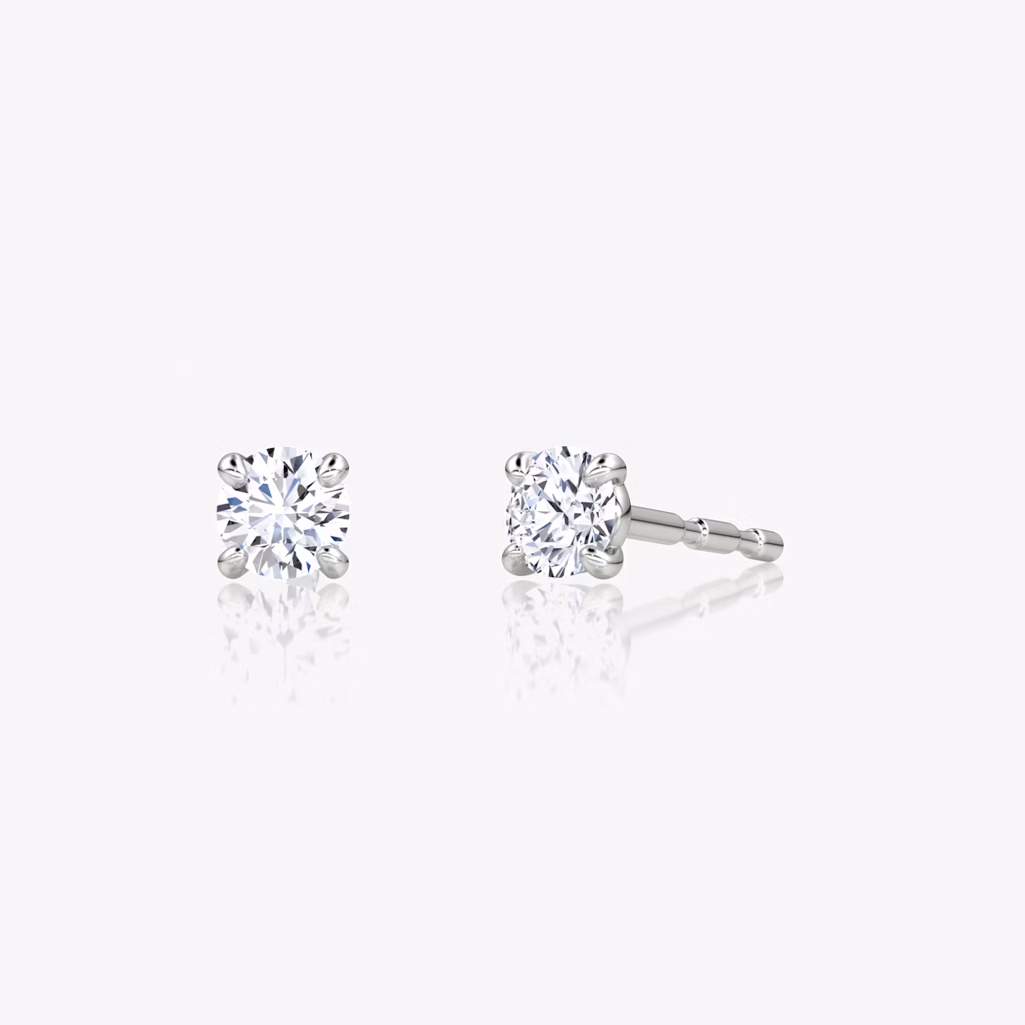 Petite Solitaire Stud Round Brilliant | White Gold