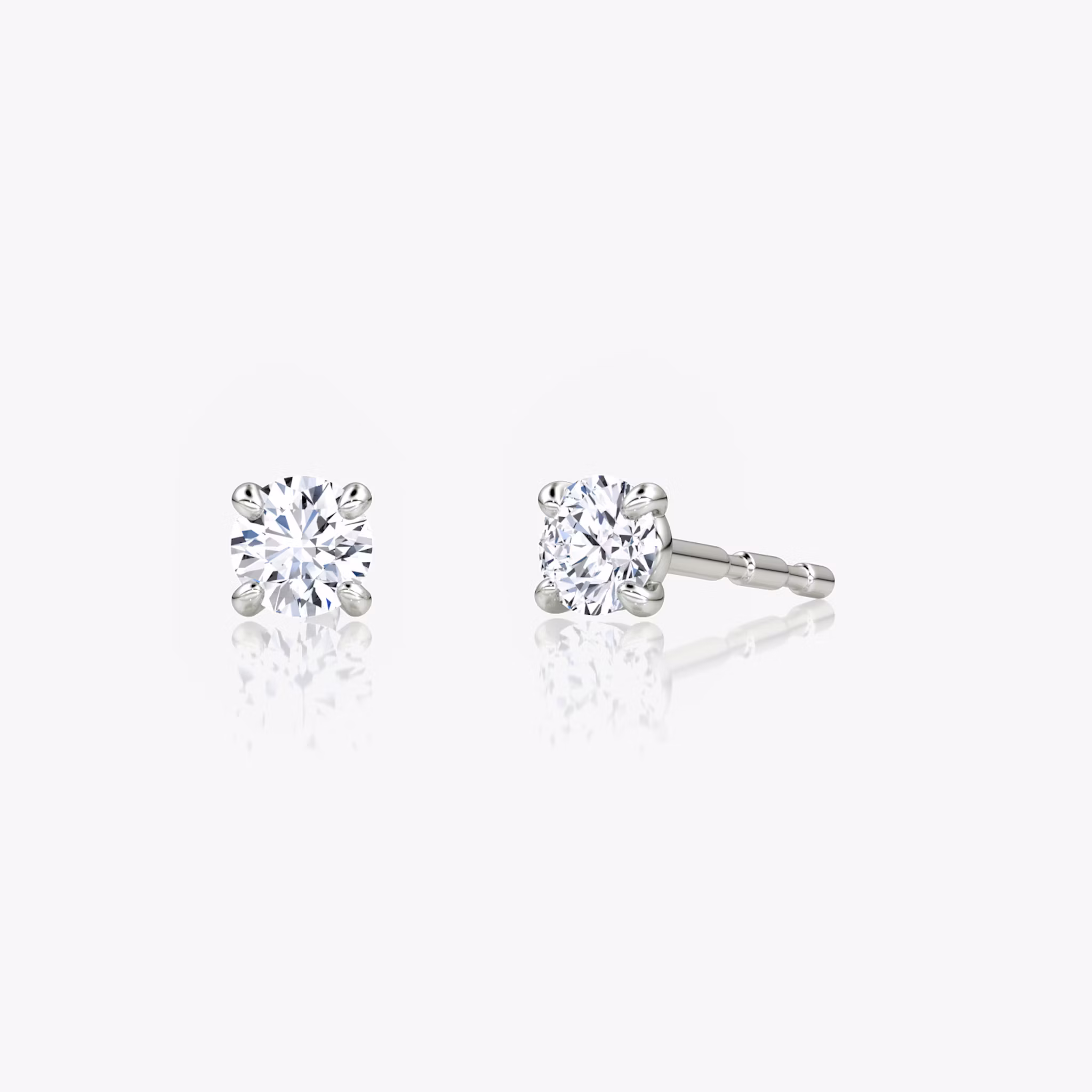 Petite Solitaire Stud Round Brilliant | Sterling Silver
