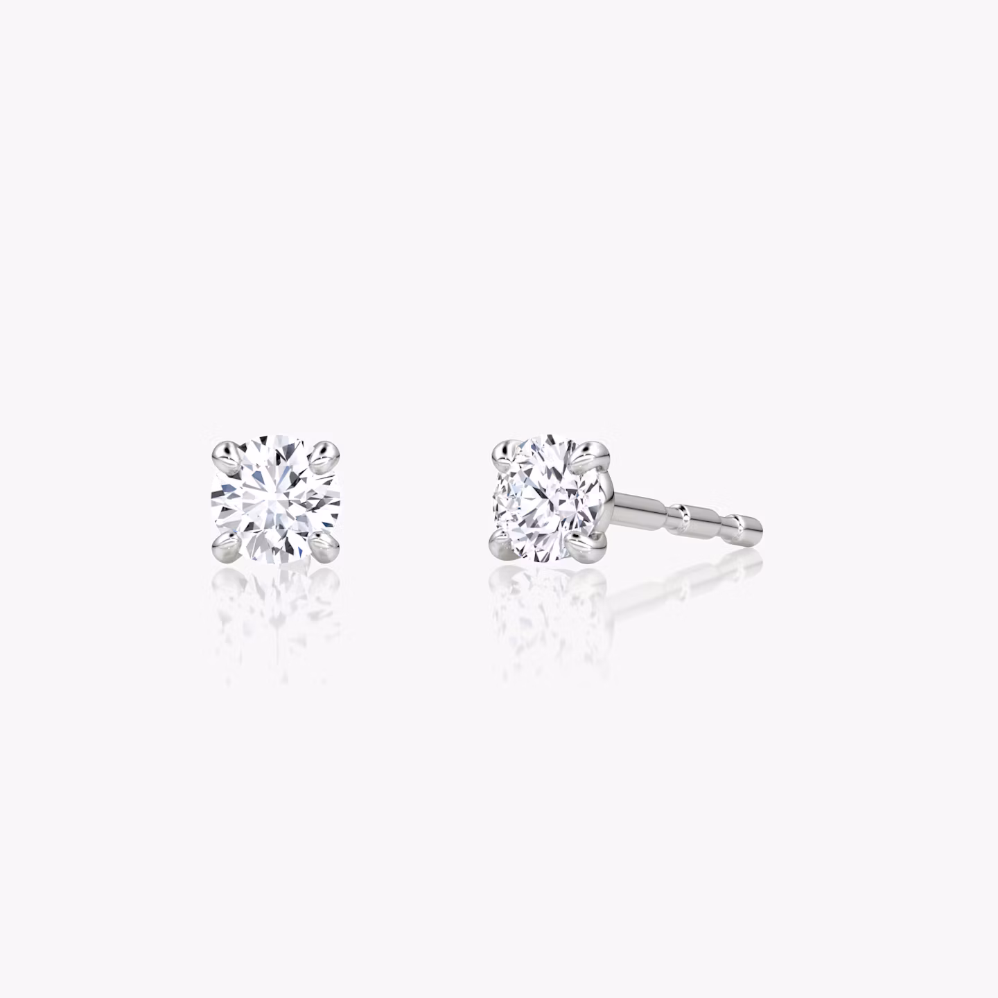 Petite Solitaire Stud | Round Brilliant | Sterling Silver