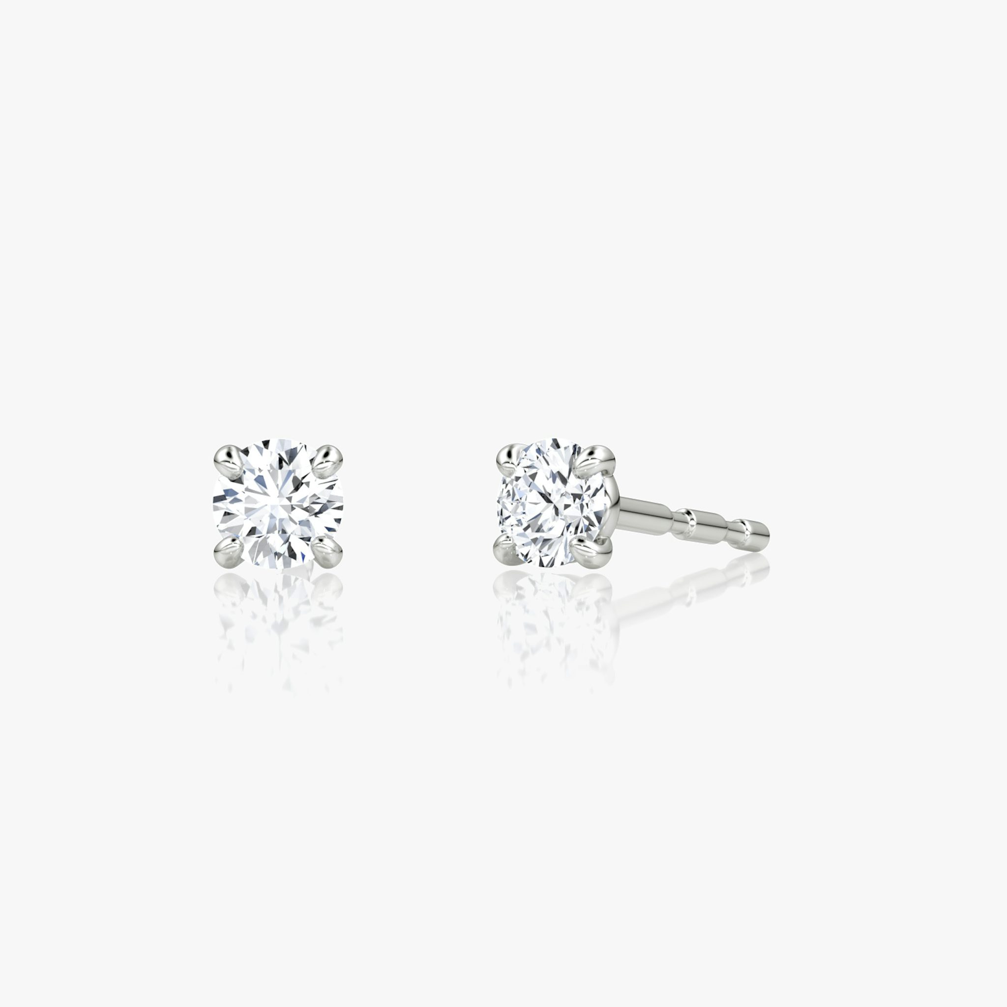 Petite Solitaire Stud | Round Brilliant | 14k | White Gold