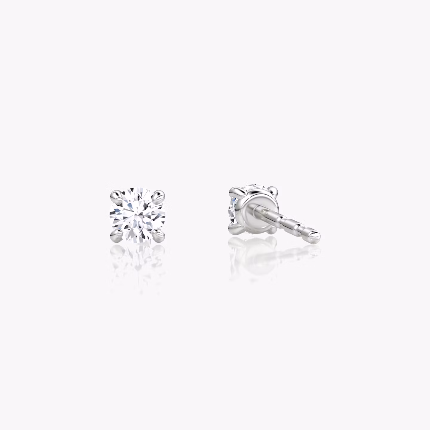 Petite Solitaire Stud | Round Brilliant | Sterling Silver