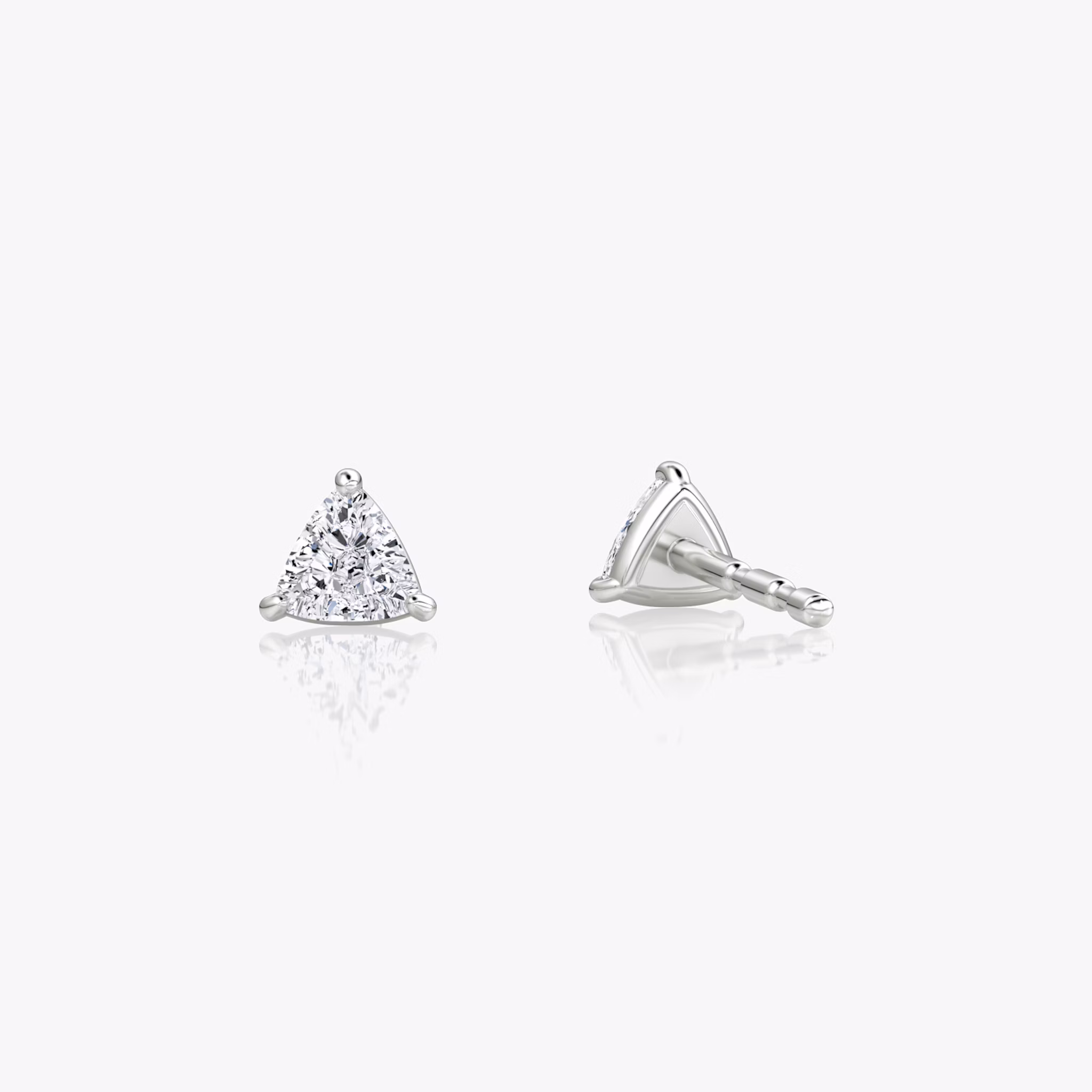 Petite Solitaire Stud | Trillion | 14k | White Gold