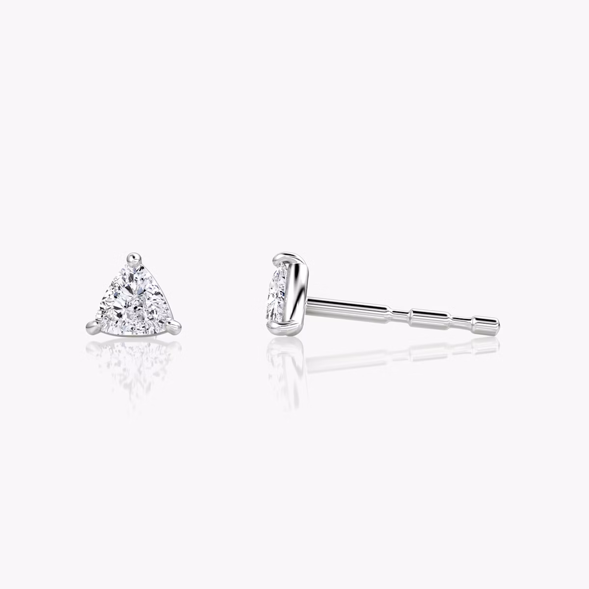 Petite Solitaire Stud | Trillion | 14k | White Gold