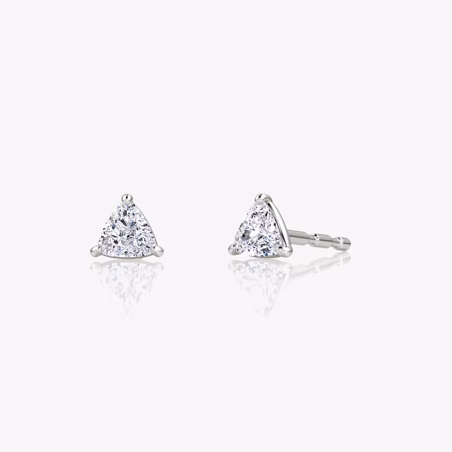 Petite Solitaire Stud Trillion | Sterling Silver