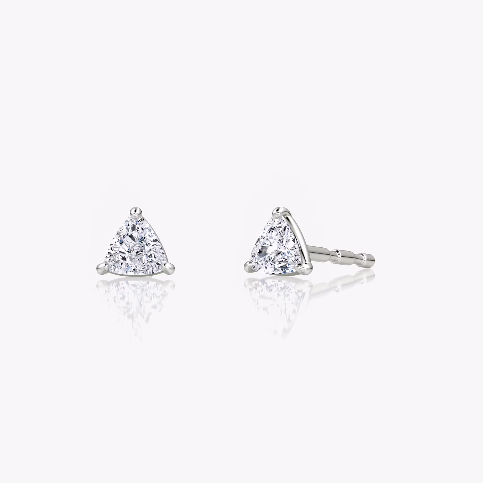 Pendientes Petite Solitaire Trillón | Sterling Silver