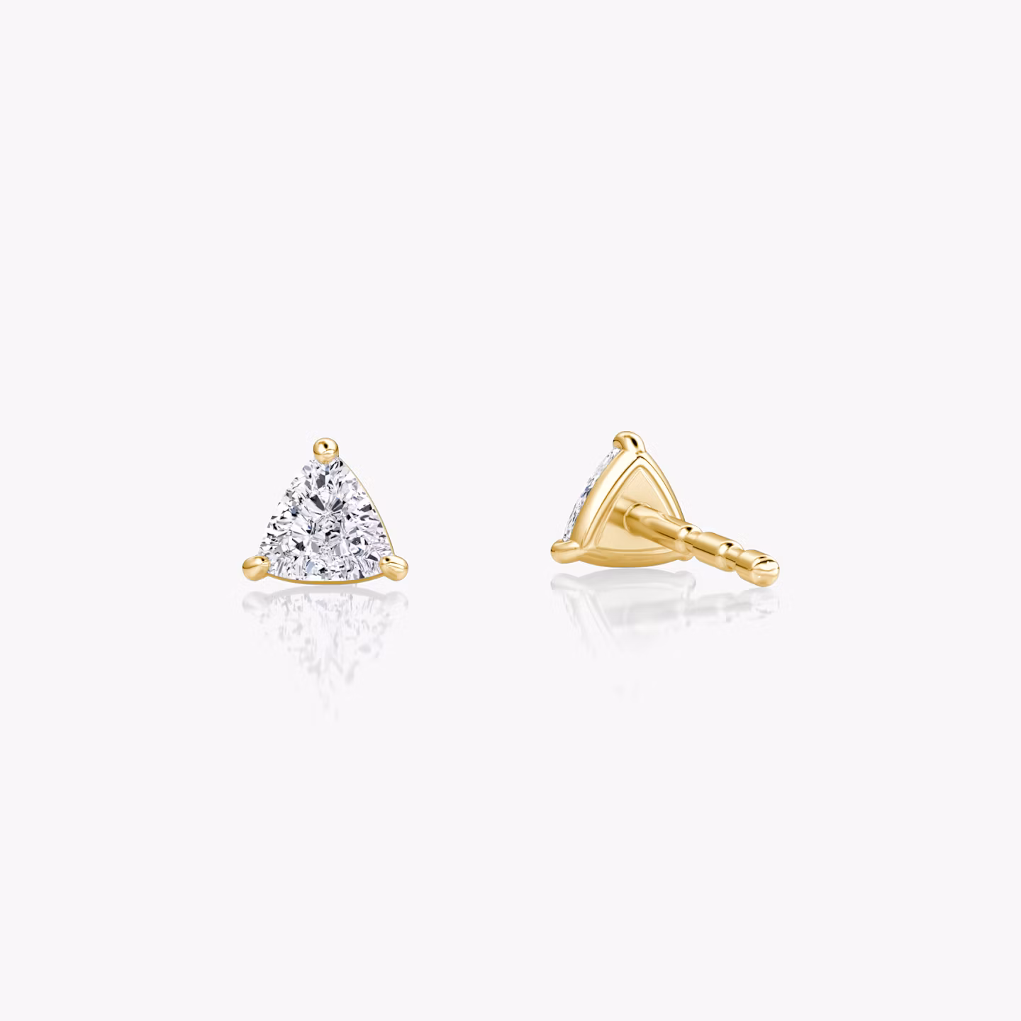 Pendientes Petite Solitaire | Trillón | 14k | Oro amarillo