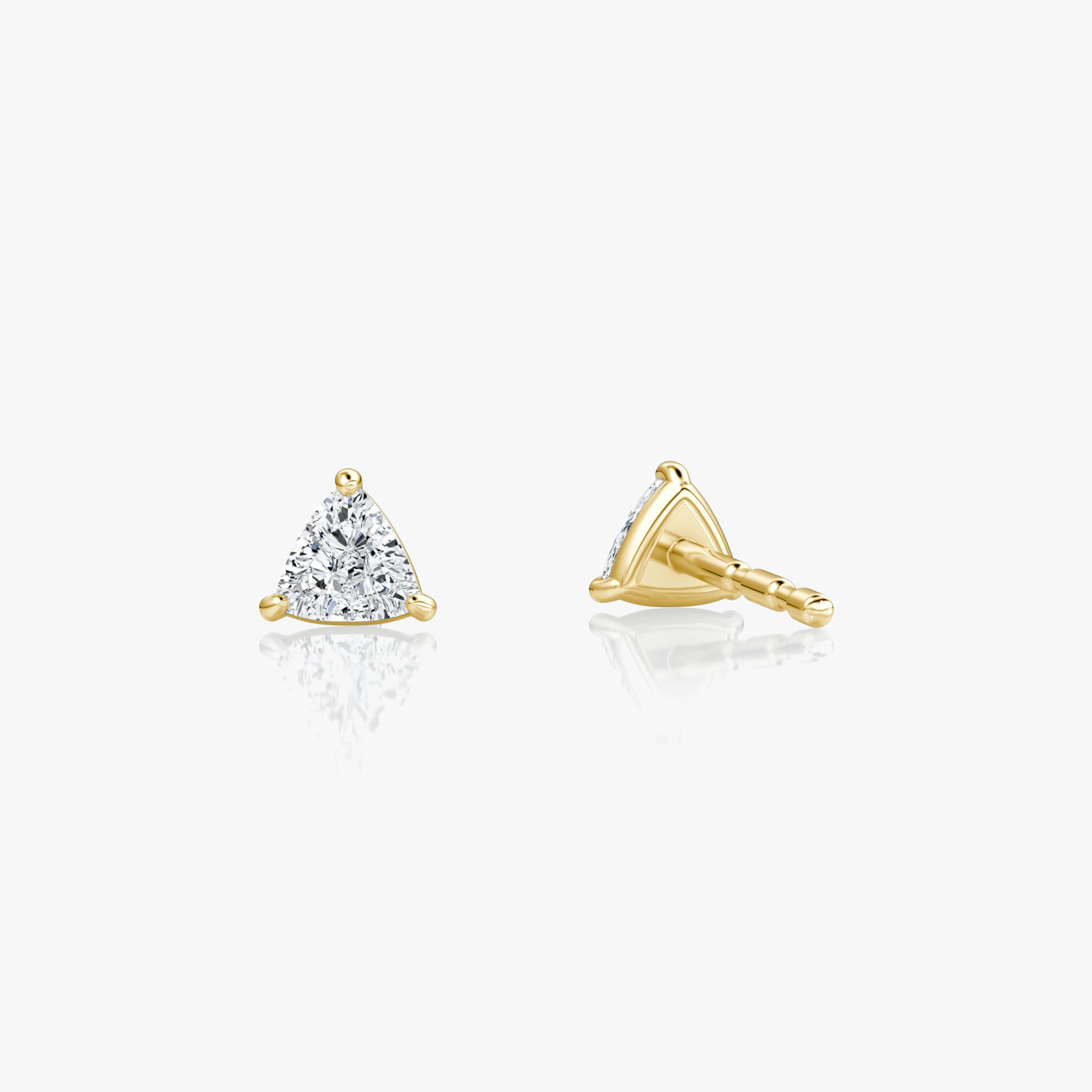 Petite Solitaire Stud | Trillion | 14k | Yellow Gold