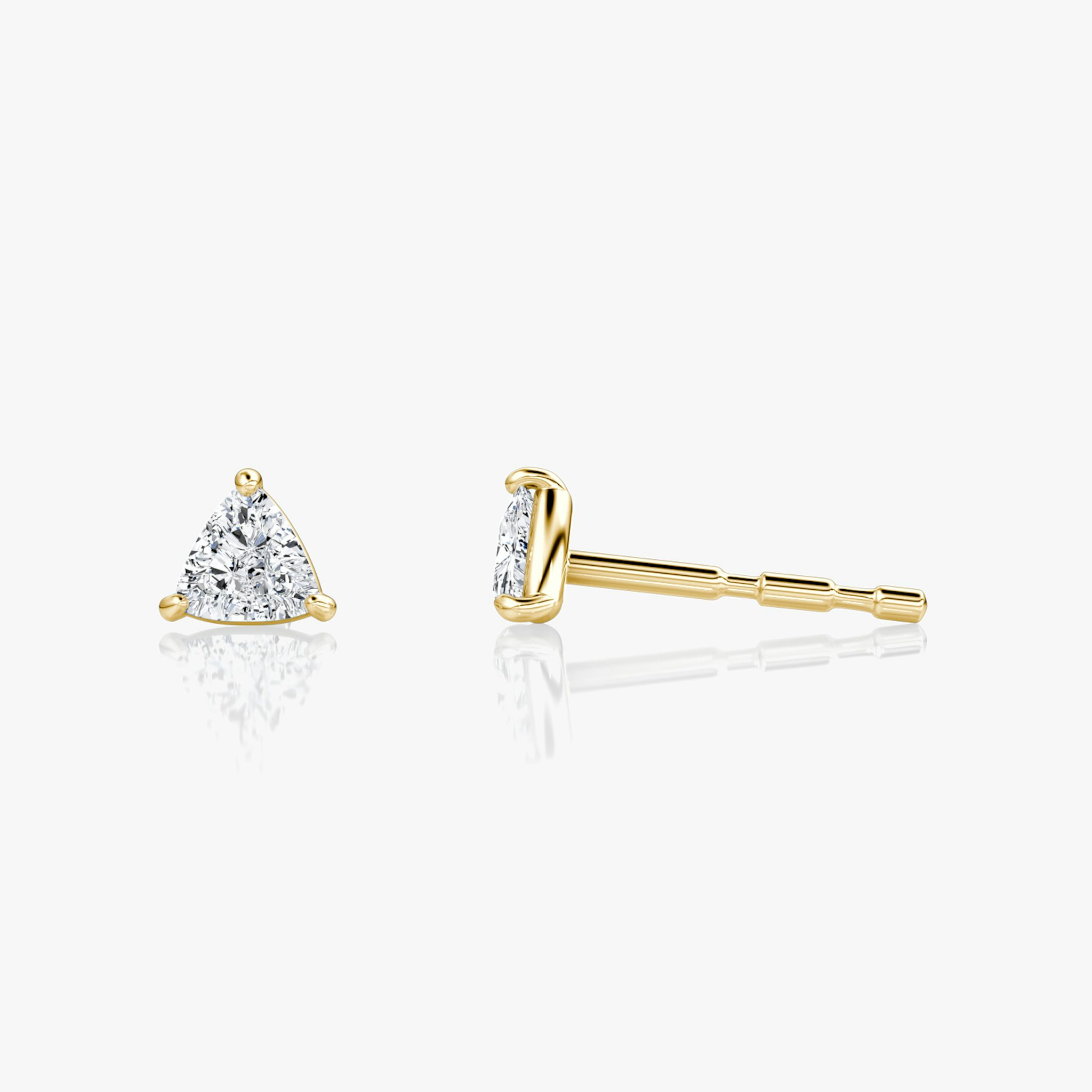 Petite Solitaire Stud | Trillion | 14k | Yellow Gold