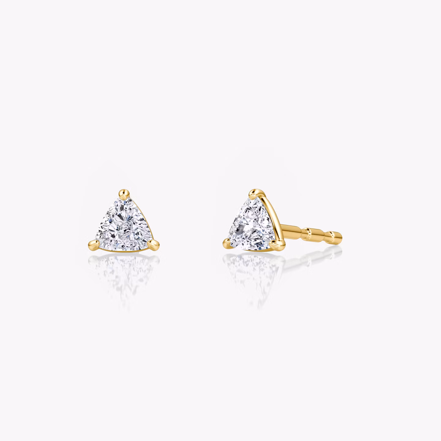 Petite Solitaire Stud Trillion | Yellow Gold