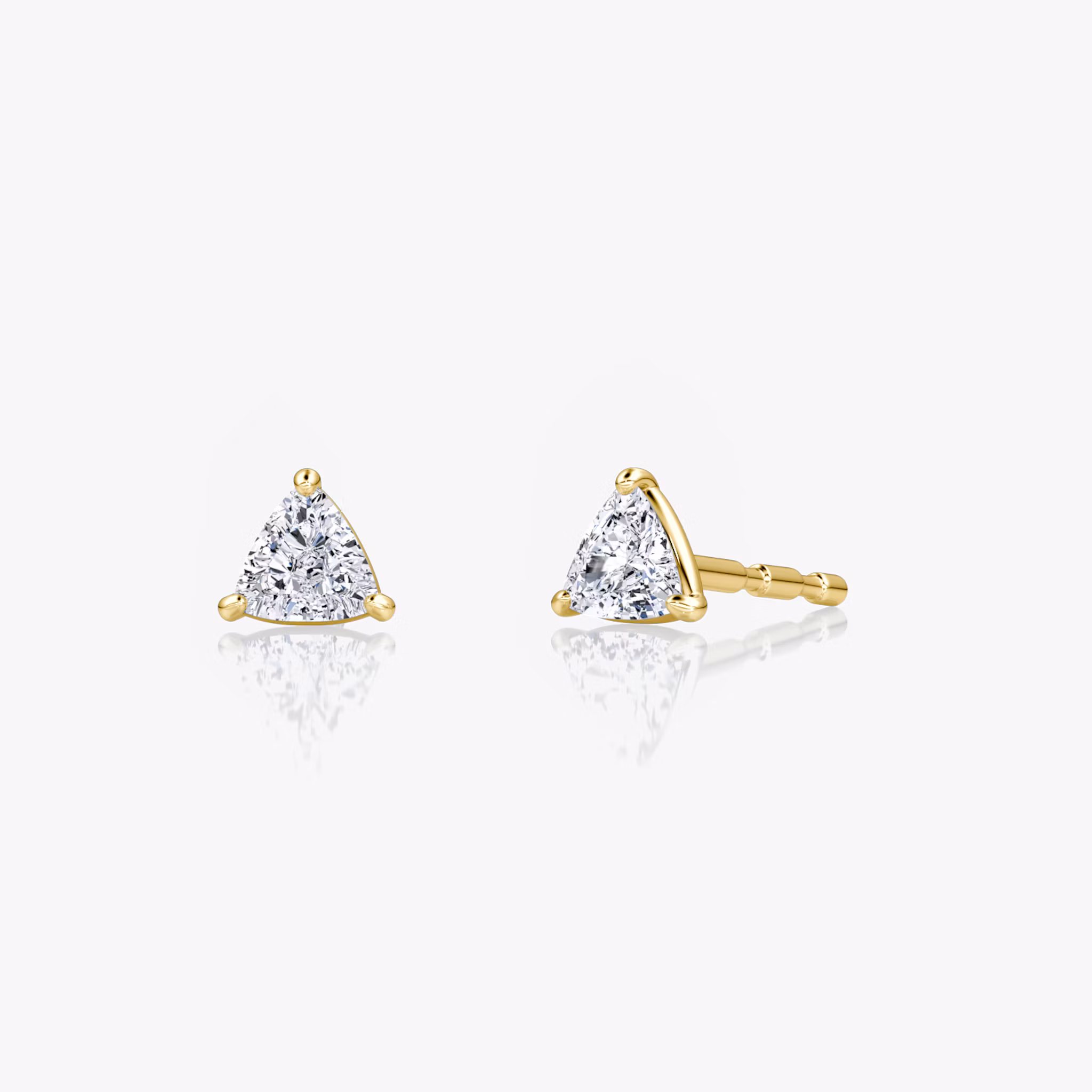 Petite Solitaire Stud Trillion | Yellow Gold