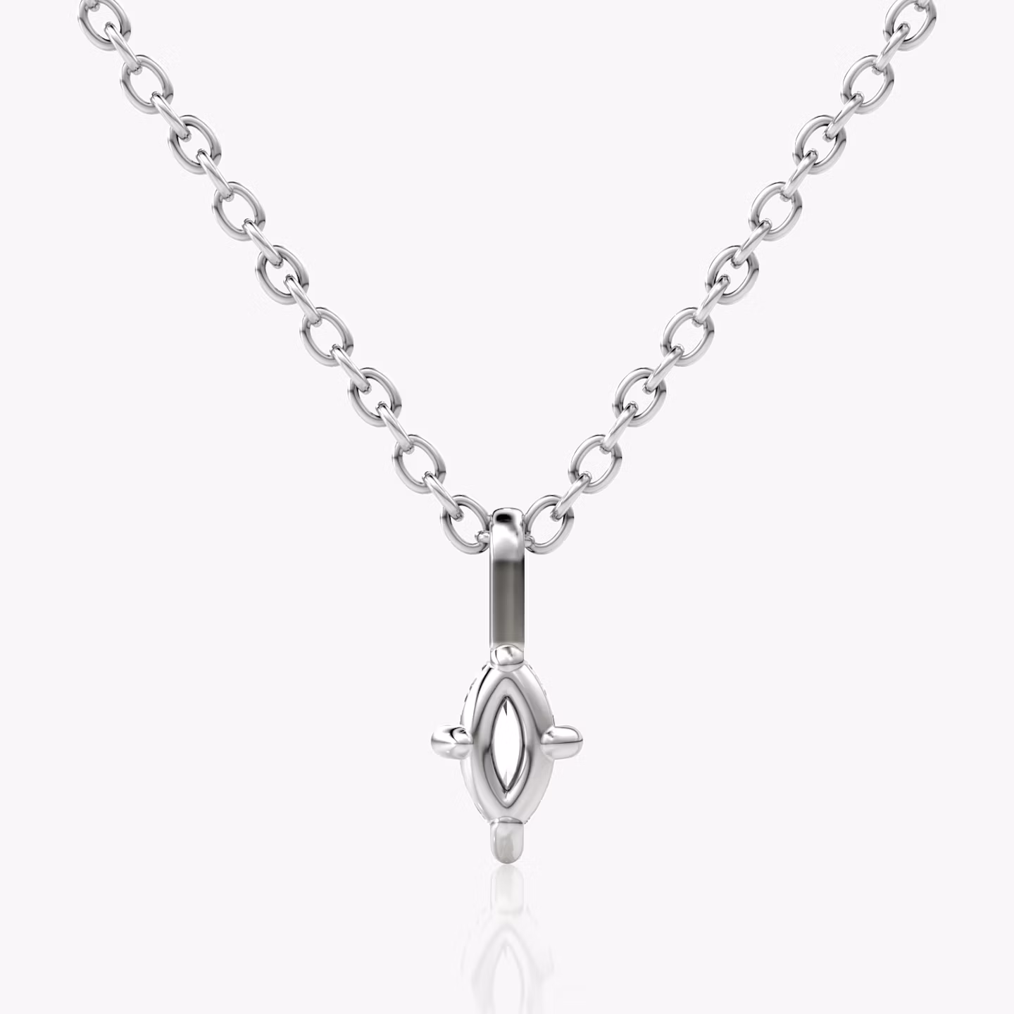 Petite Solitaire Pendant | Marquise | 14k | White Gold | chainLength: 16-18