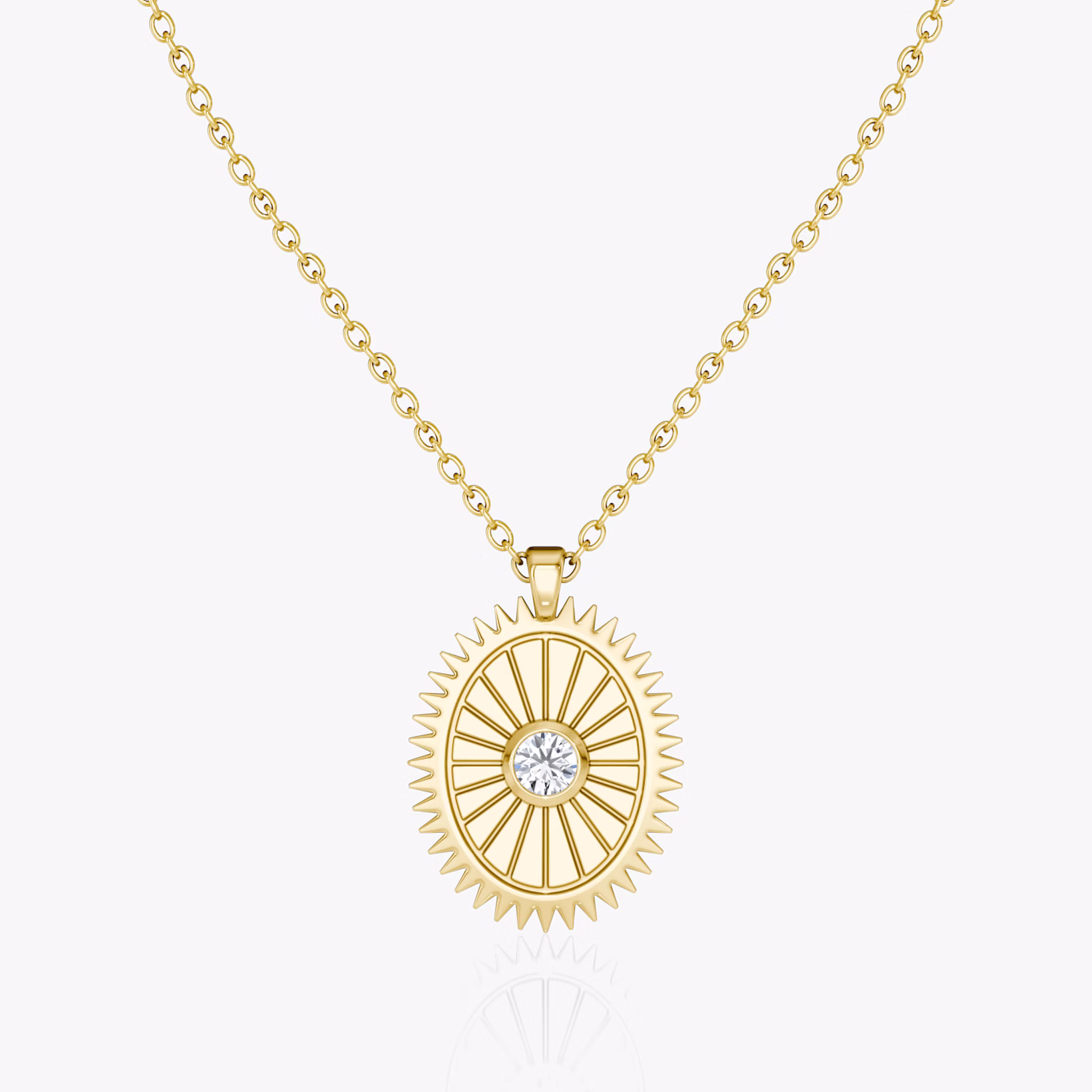 Inner Light Medallion | Round Brilliant | 14k | Yellow Gold | chainLength: 16-18