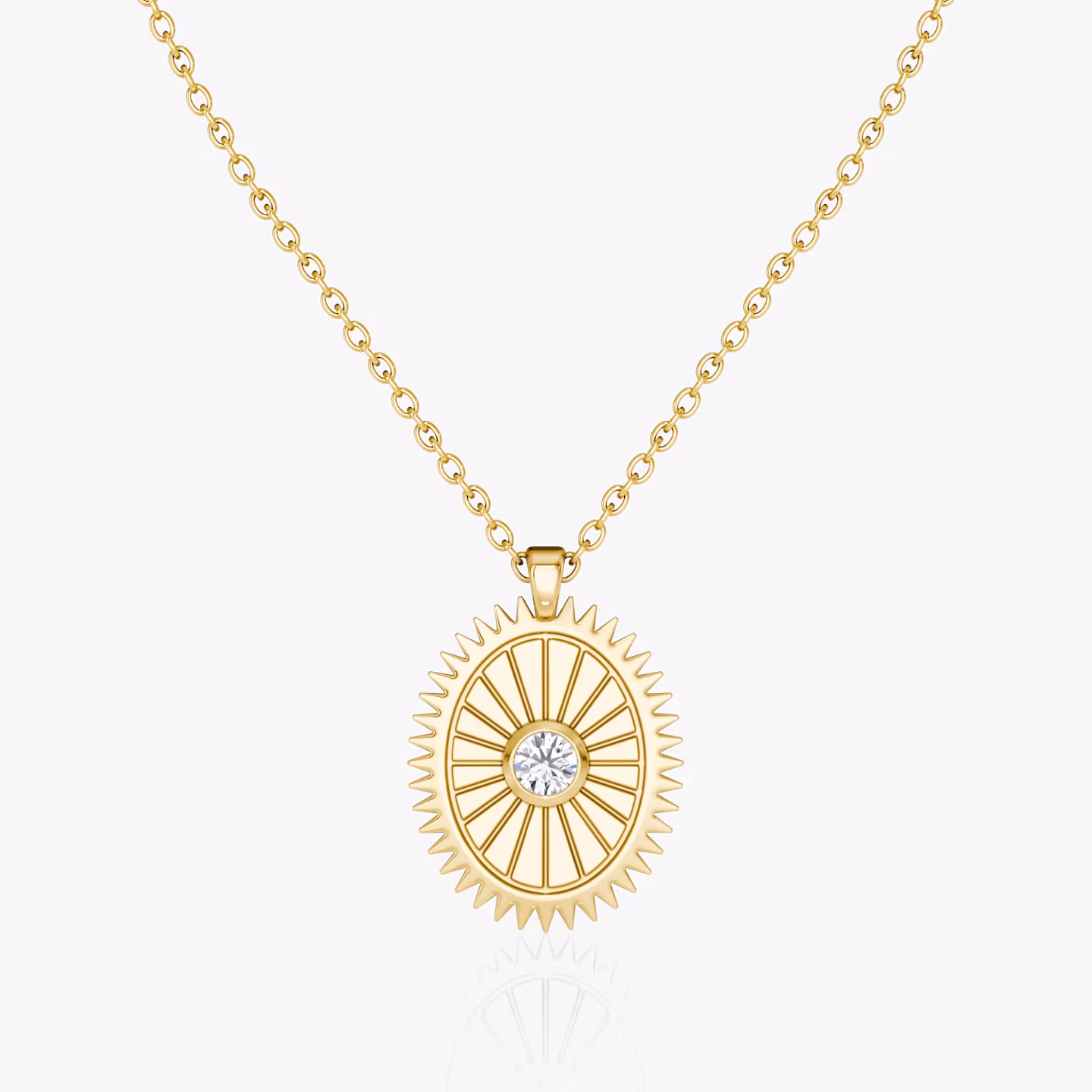 Inner Light Medallion | Round Brilliant | 14k | Yellow Gold | chainLength: 16-18