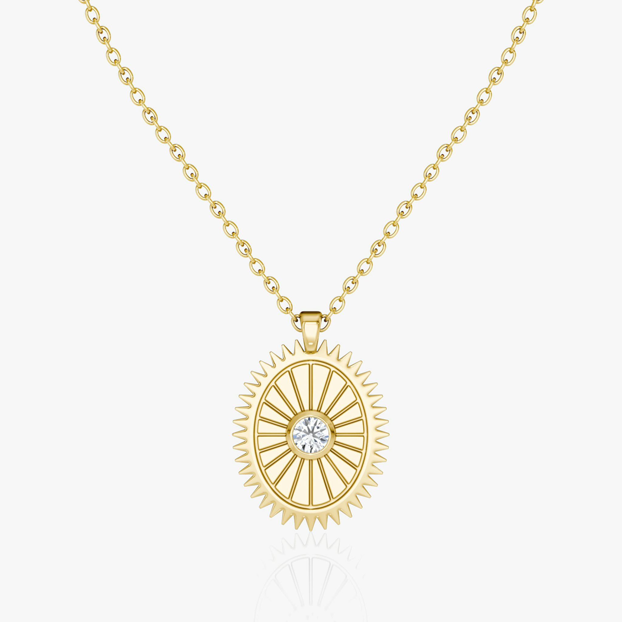 Inner Light Medallion | Round Brilliant | 14k | Yellow Gold | chainLength: 16-18