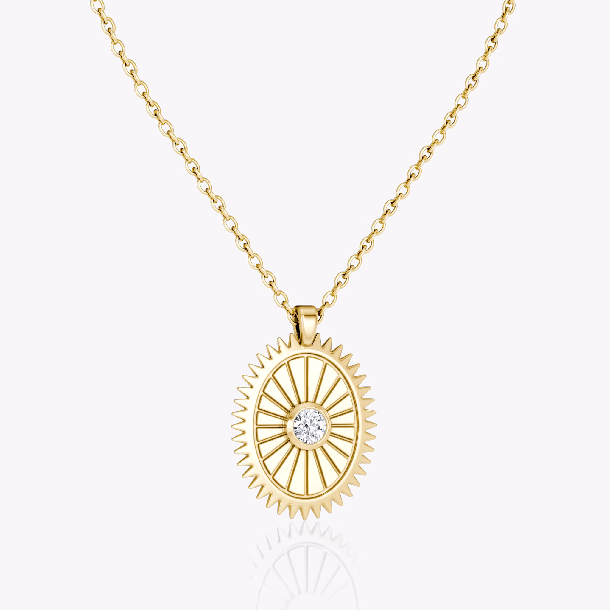 Inner Light Medallion | Round Brilliant | 14k | Yellow Gold | chainLength: 16-18