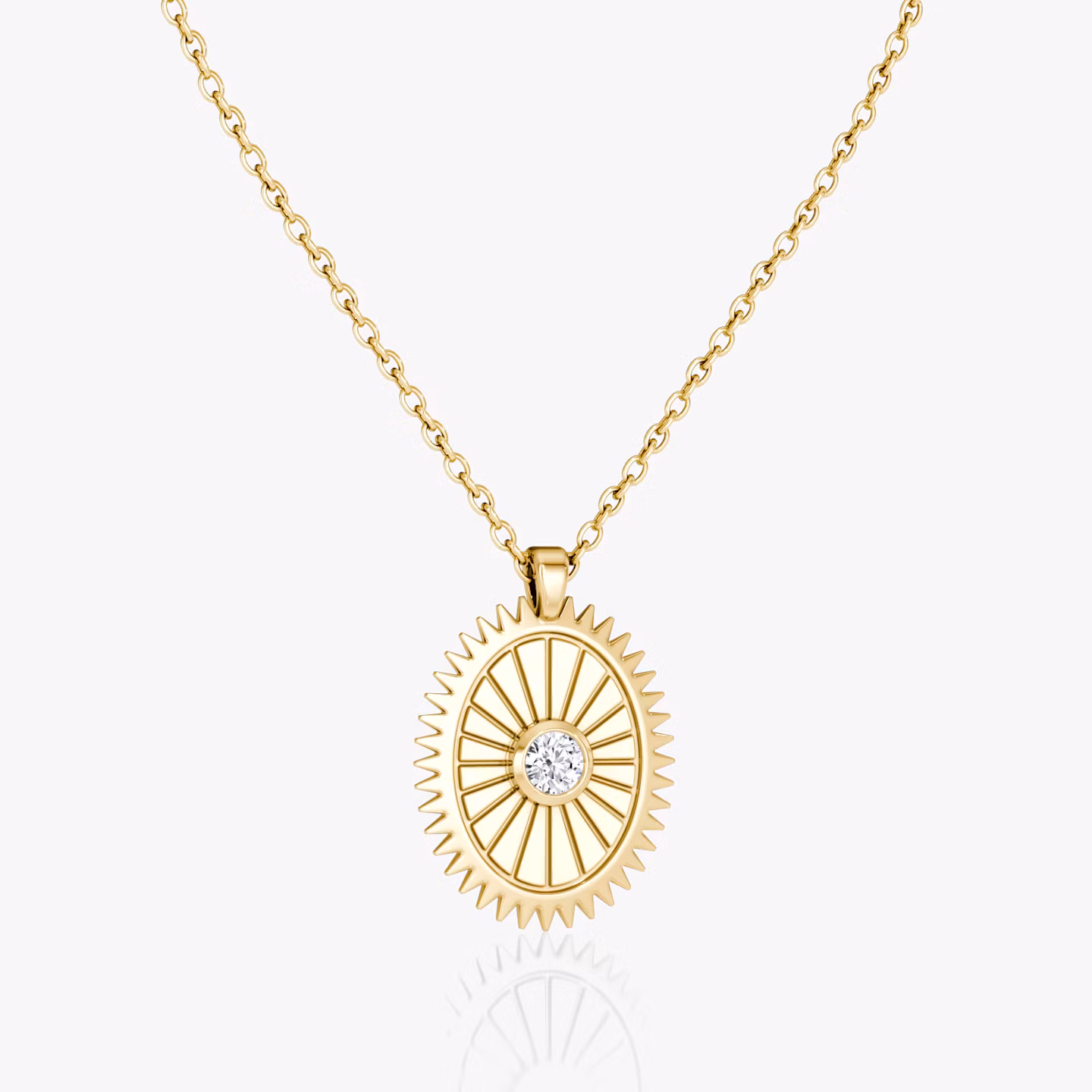 Inner Light Medallion | Round Brilliant | 14k | Yellow Gold | chainLength: 16-18