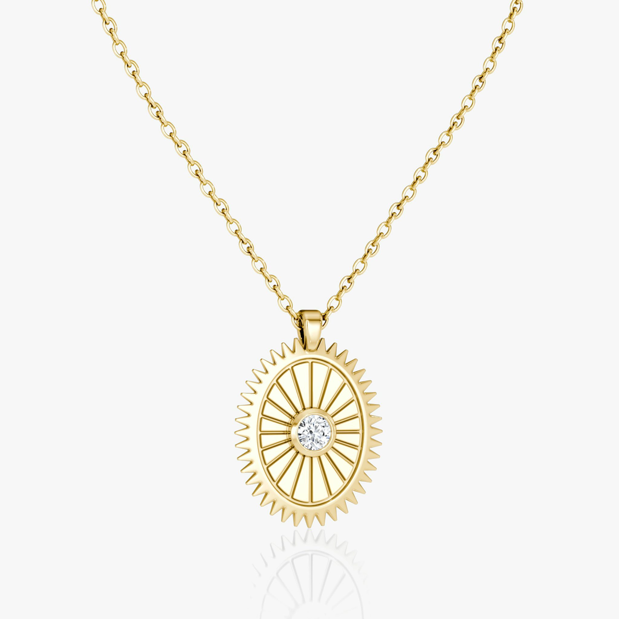 Inner Light Medallion | Round Brilliant | 14k | Yellow Gold | chainLength: 16-18