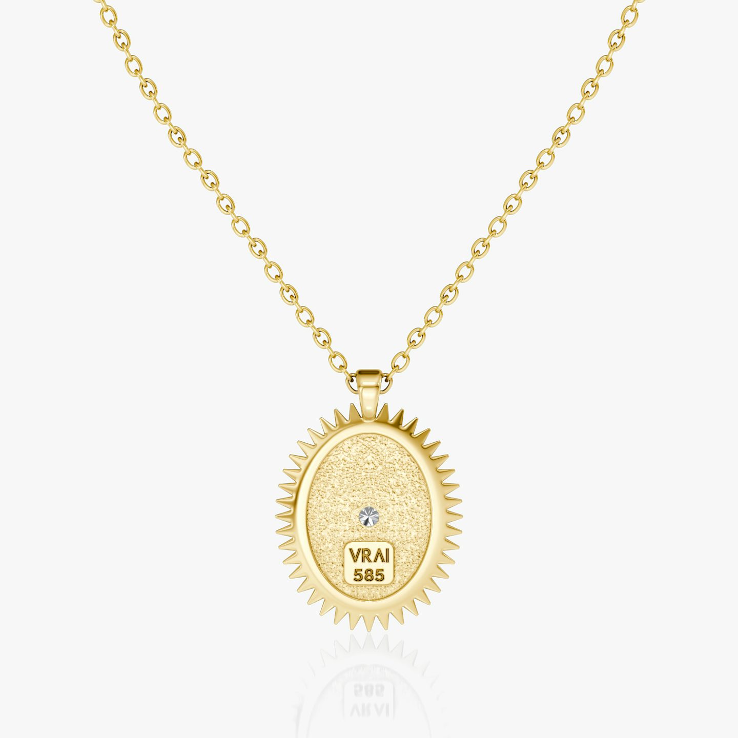Inner Light Medallion | Round Brilliant | 14k | Yellow Gold | chainLength: 16-18