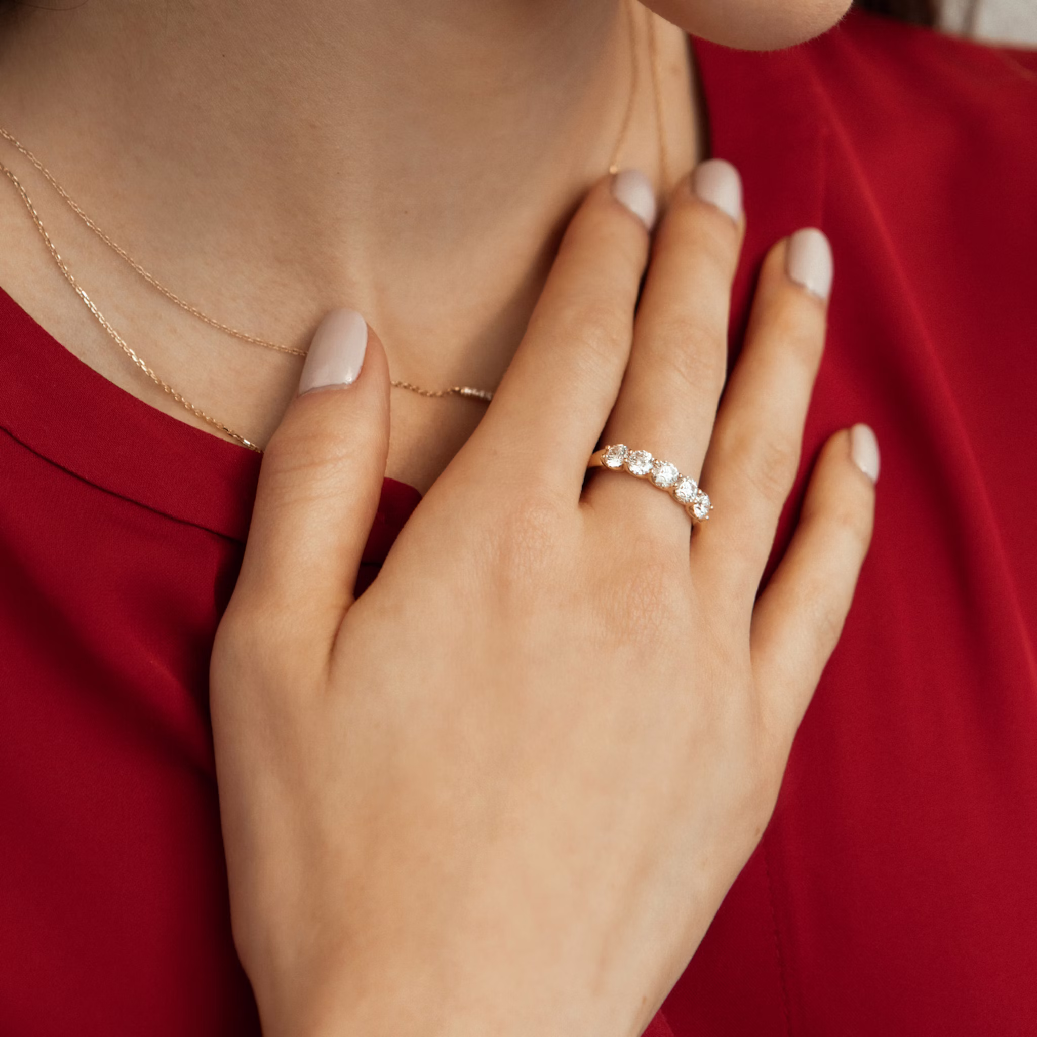 The Five Stone Band | Round Brilliant | 18k | Yellow Gold | bandVersion: original