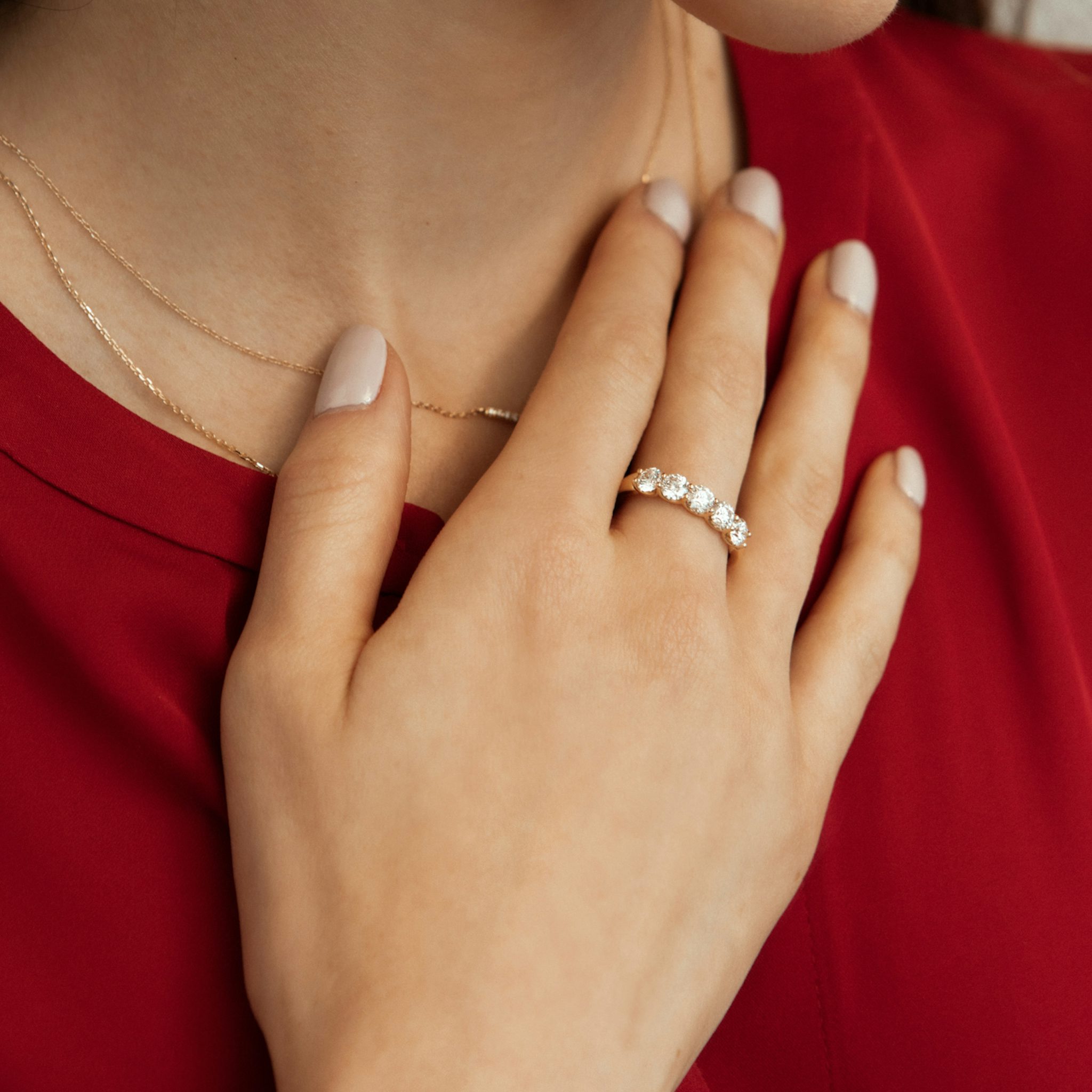 The Five Stone Band | Round Brilliant | 18k | Yellow Gold | bandVersion: original