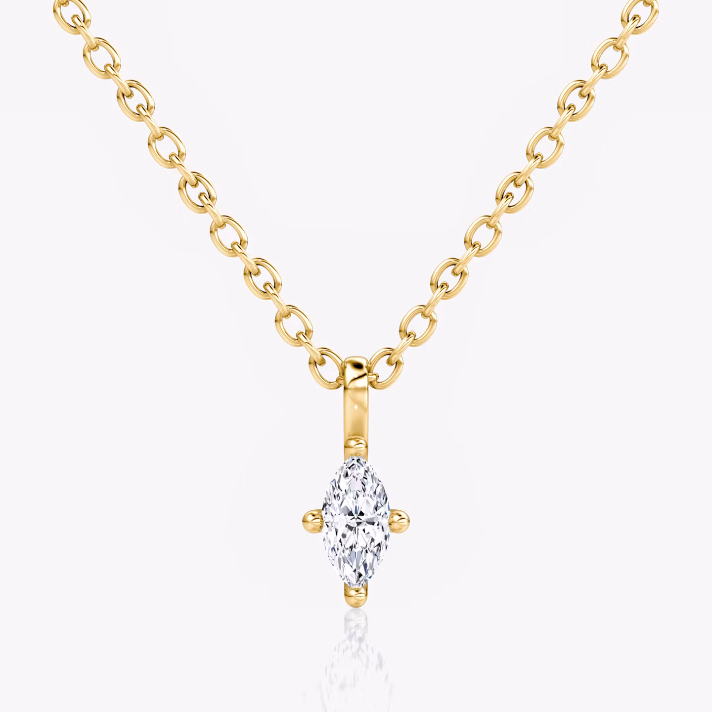 Petite Solitaire Pendant Marquise | Yellow Gold