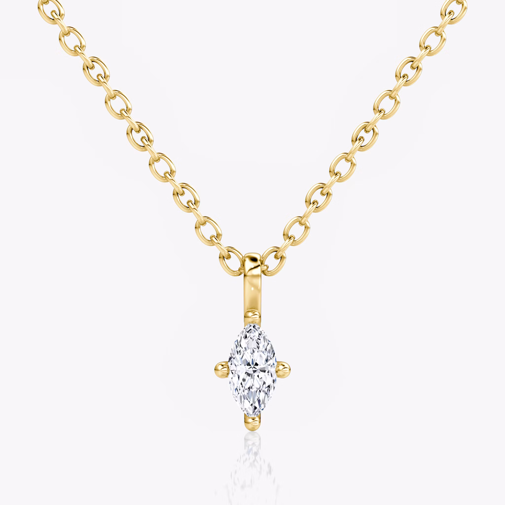 Petite Solitaire Pendant Marquise | Yellow Gold