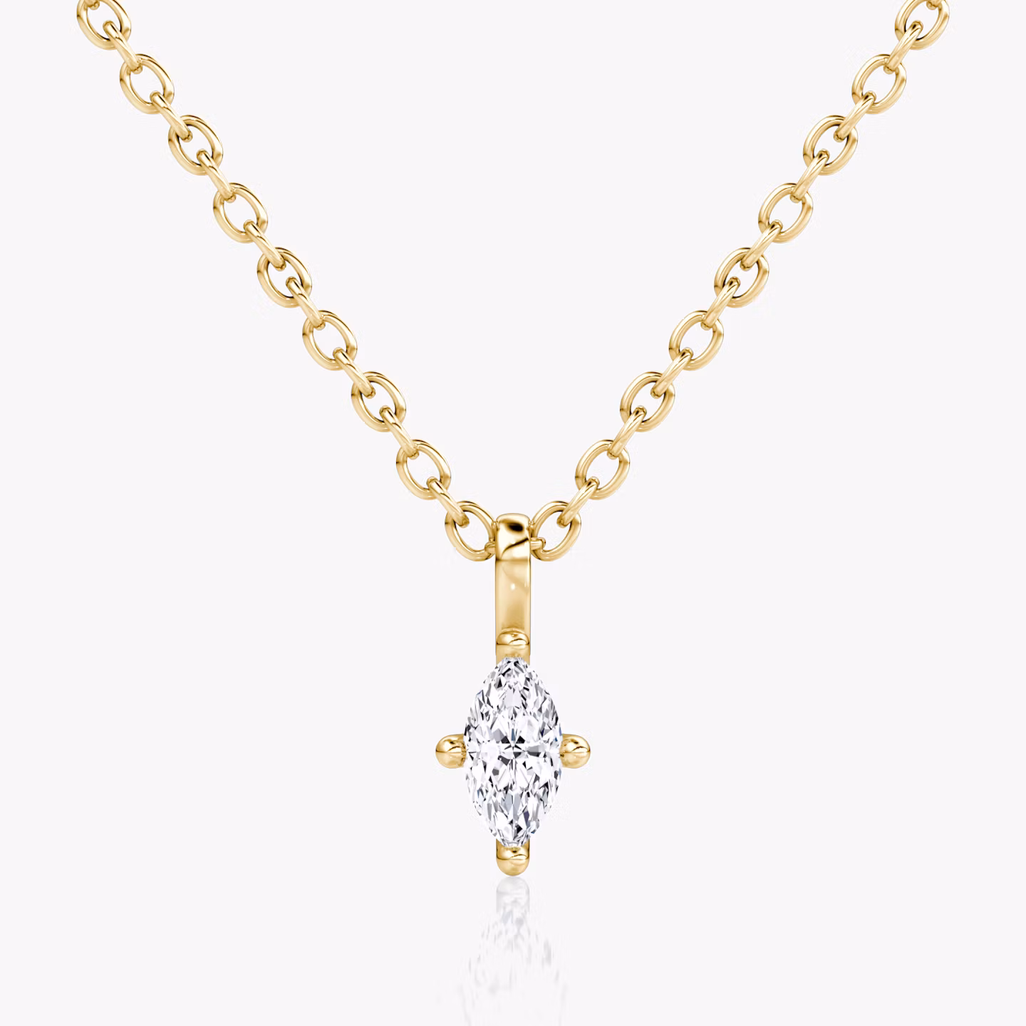 Petite Solitaire Pendant | Marquise | 14k | Yellow Gold | chainLength: 16-18