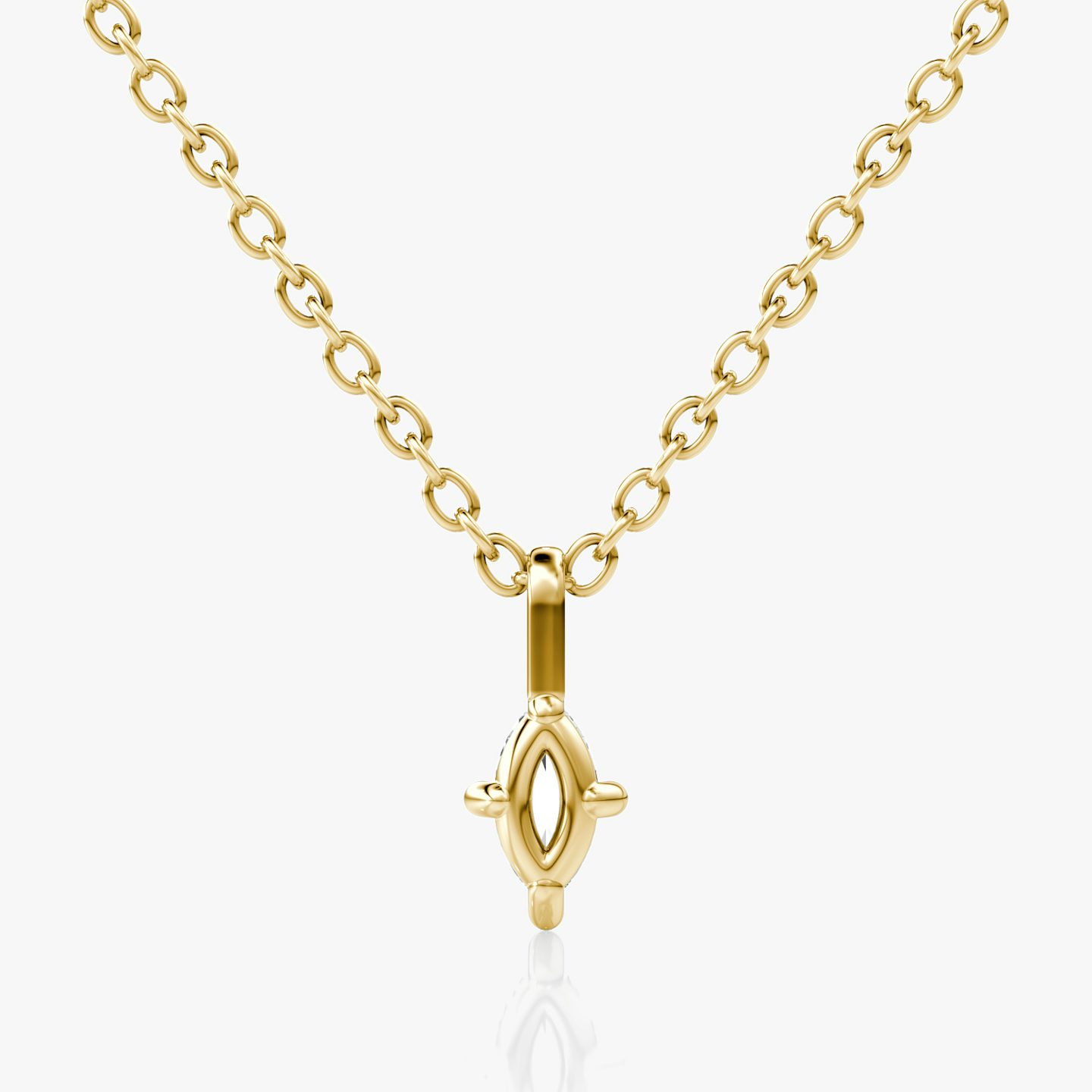 Petite Solitaire Pendant | Marquise | 14k | Yellow Gold | chainLength: 16-18
