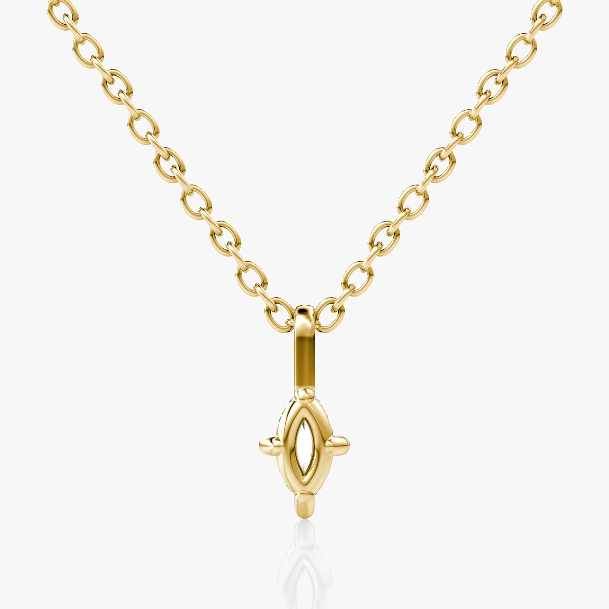 Petite Solitaire Pendant | Marquise | 14k | Yellow Gold | chainLength: 16-18
