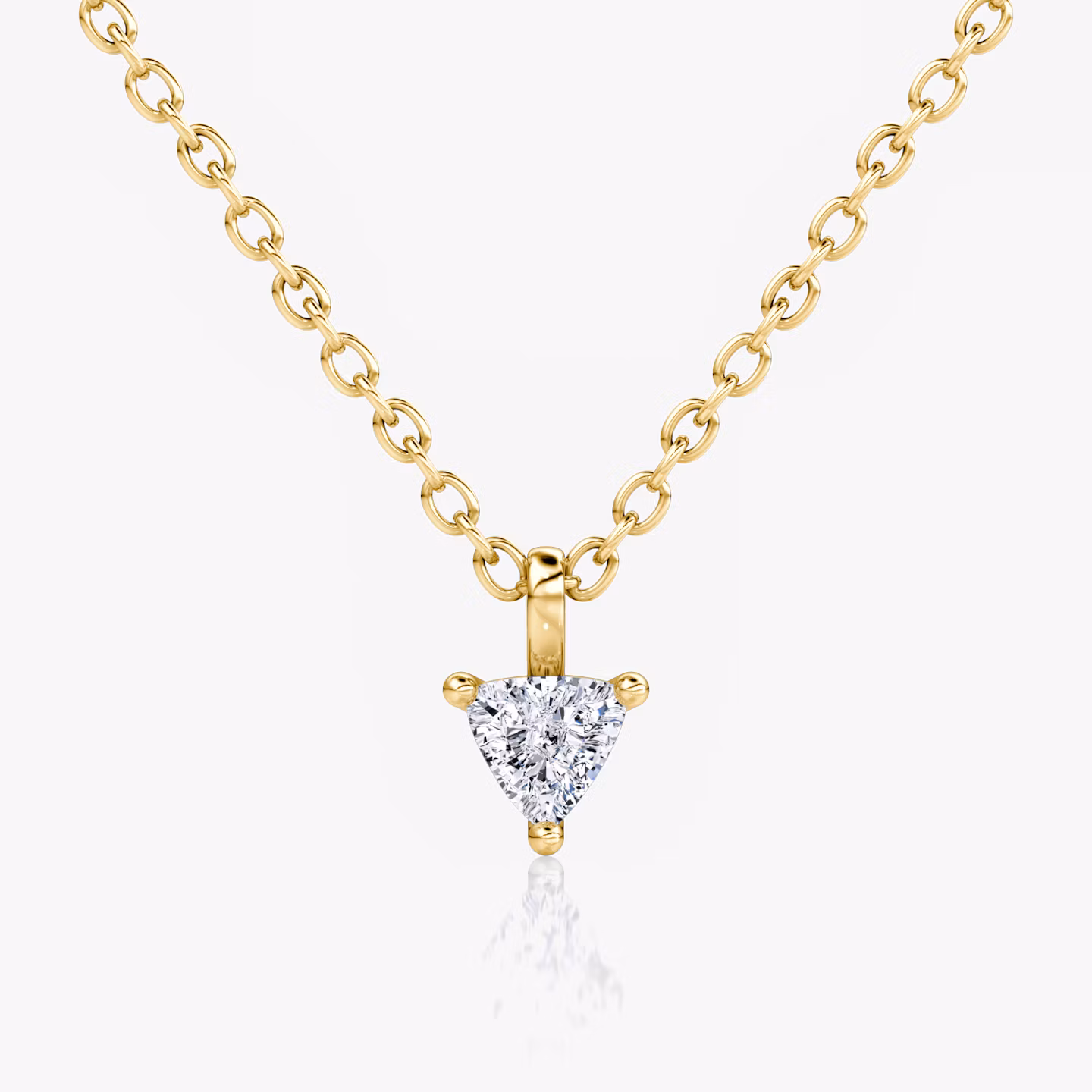 Petite Solitaire Pendant Trillion | Yellow Gold