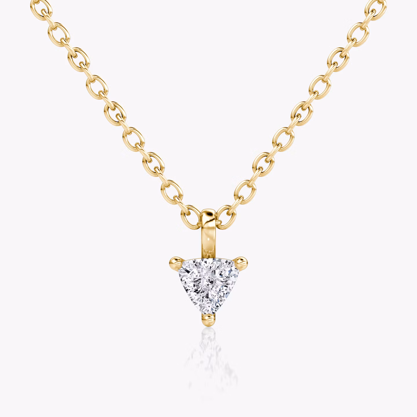 Petite Solitaire Pendant | Trillion | 14k | Yellow Gold | chainLength: 16-18