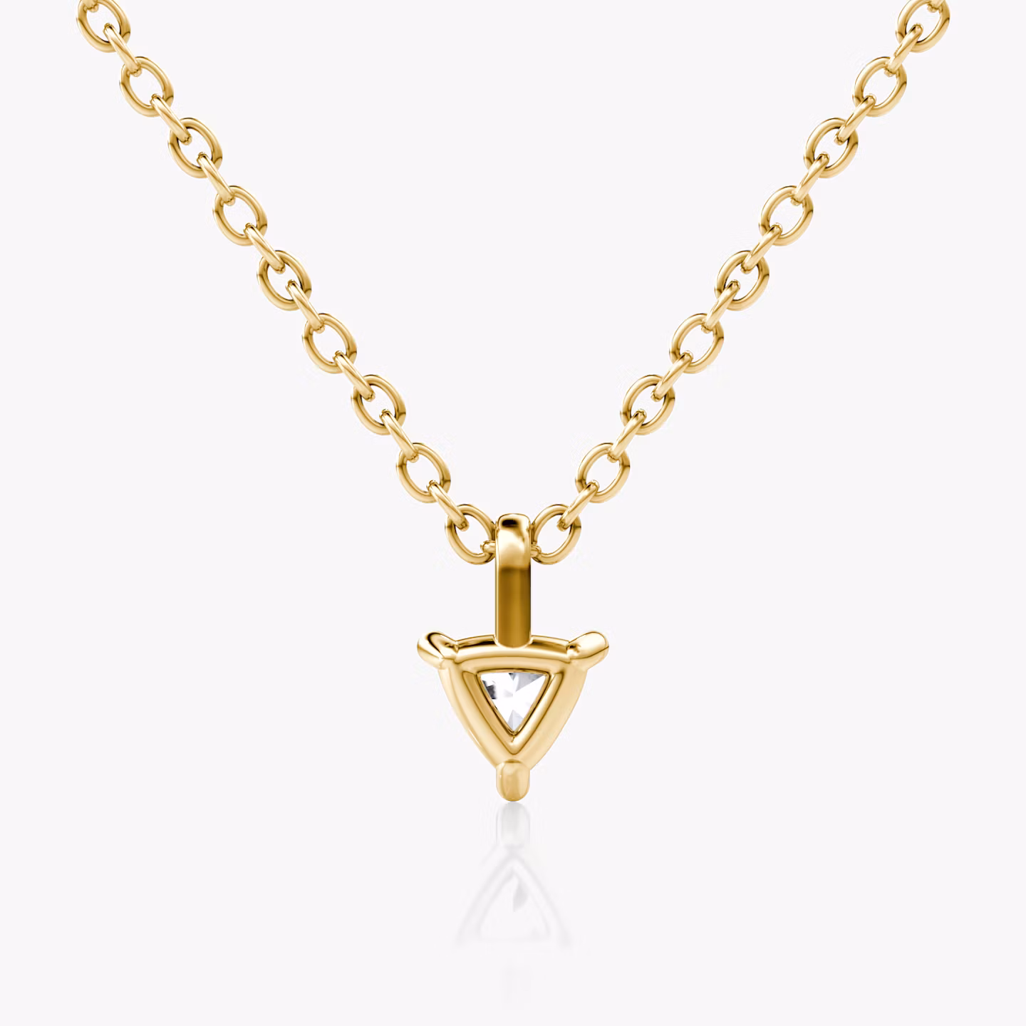 Petite Solitaire Pendant | Trillion | 14k | Yellow Gold | chainLength: 16-18