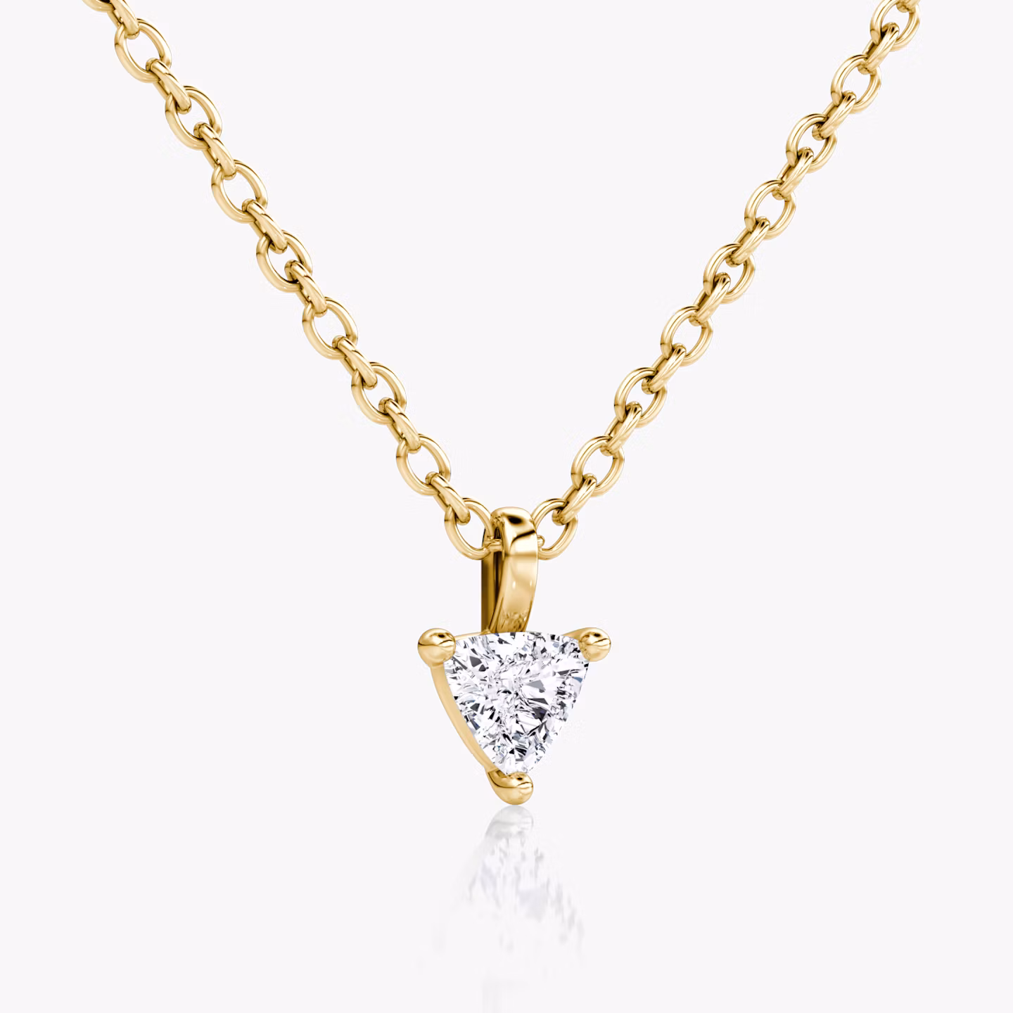 Petite Solitaire Pendant | Trillion | 14k | Yellow Gold | chainLength: 16-18