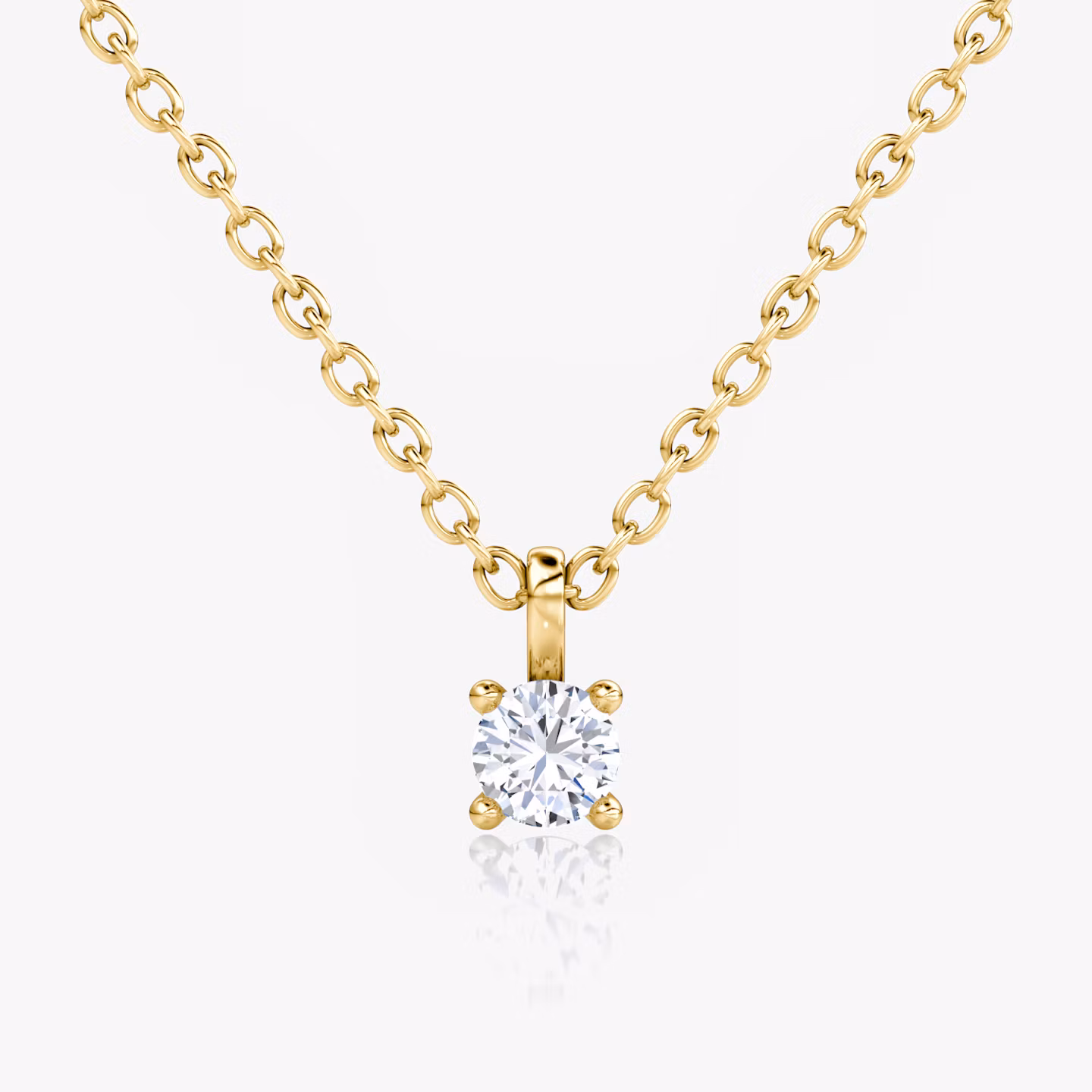 Petite Solitaire Pendant Round Brilliant | Yellow Gold